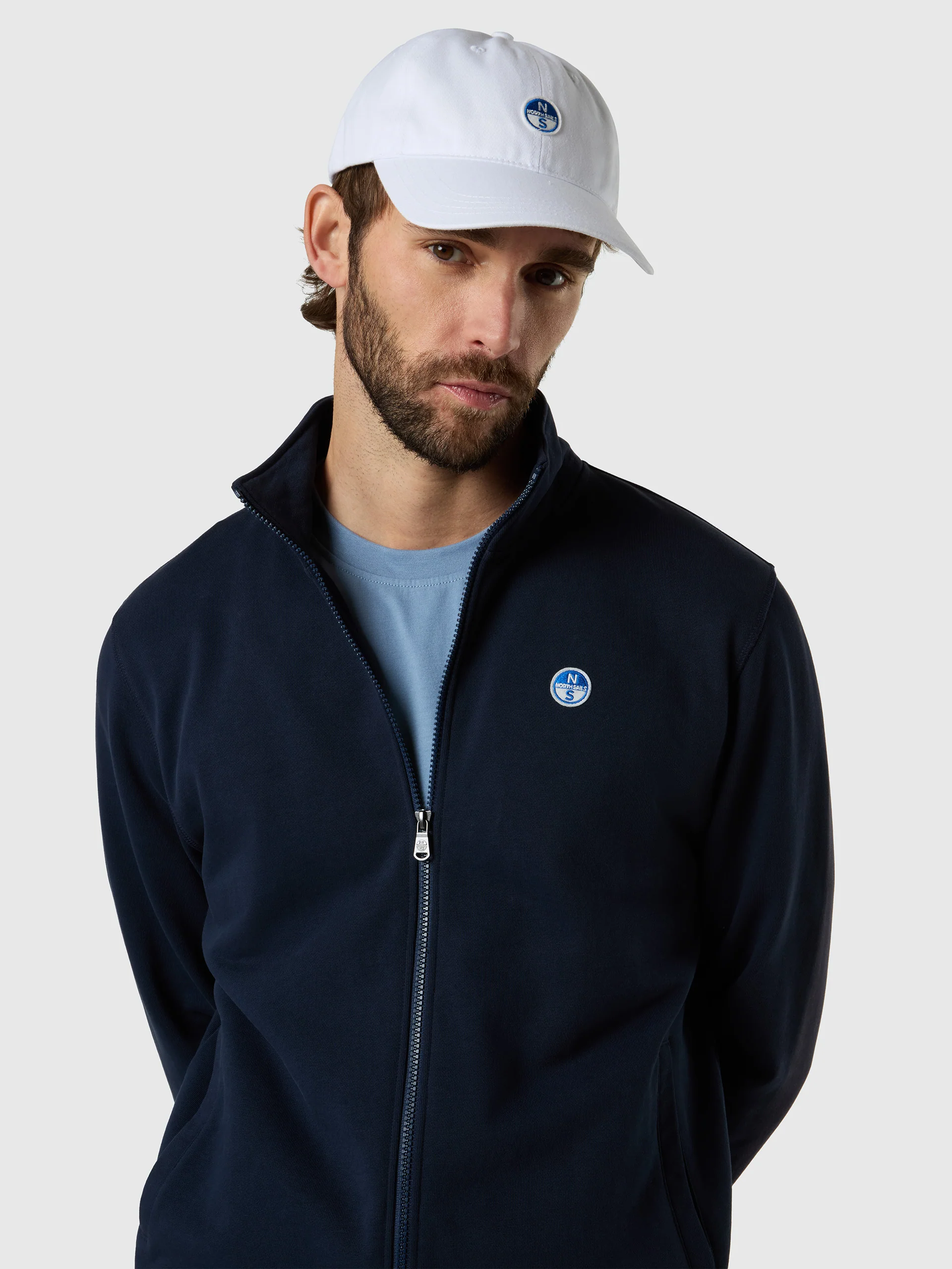 Full-zip sweatshirt with logo patch - Image 2
