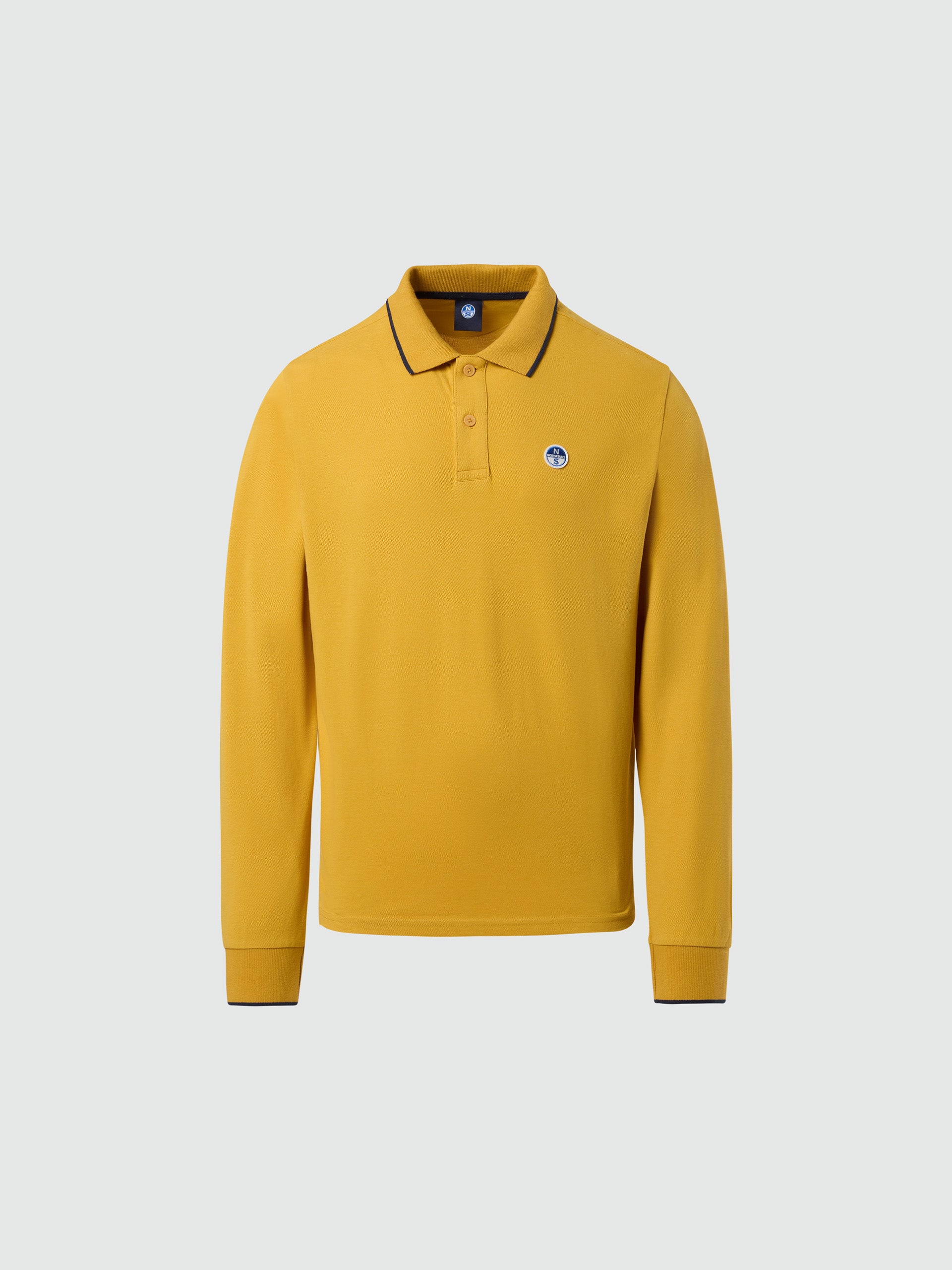 Long-sleeved polo shirt with logo collar - Image 47