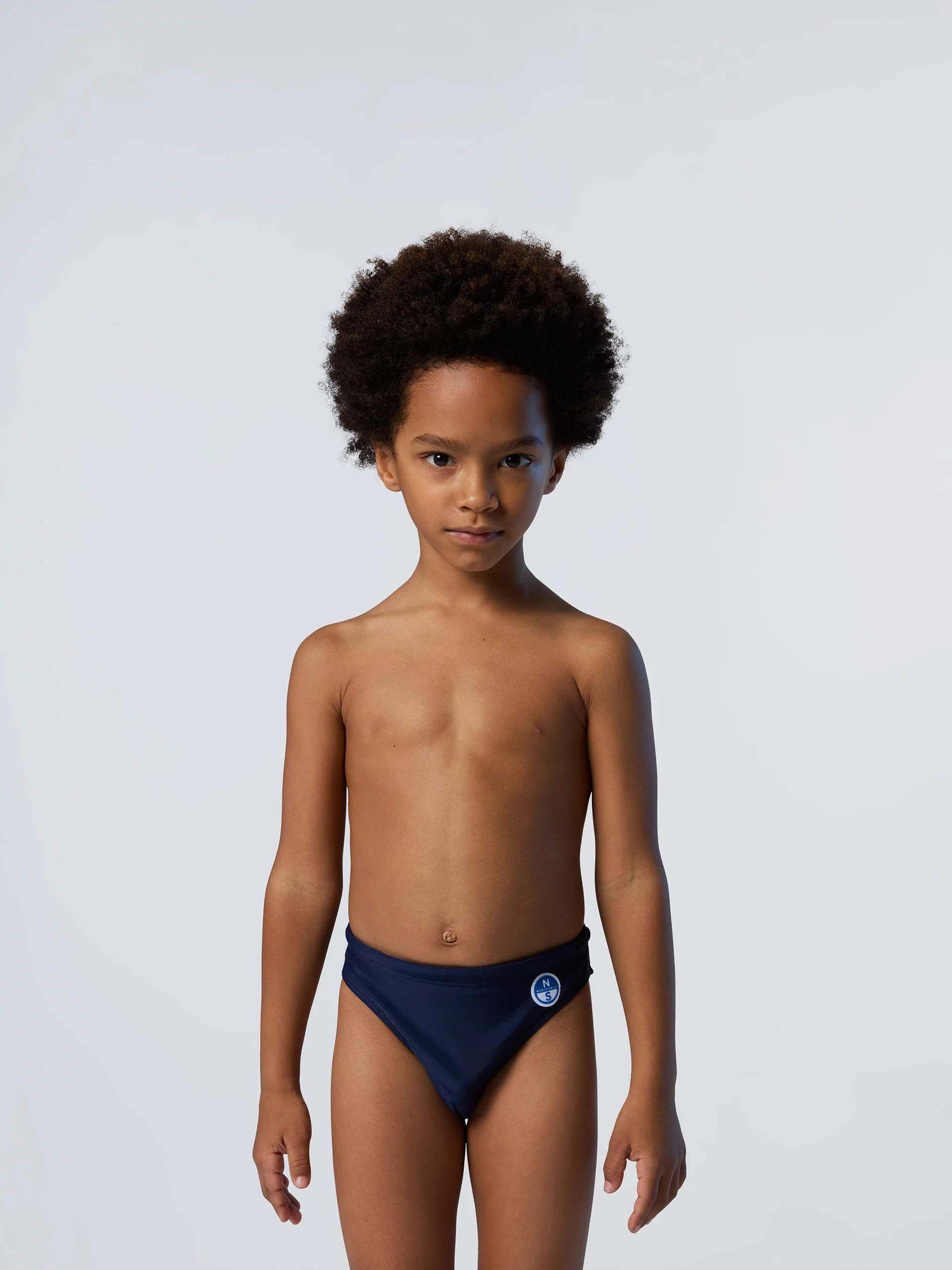 Swim briefs with logo patch