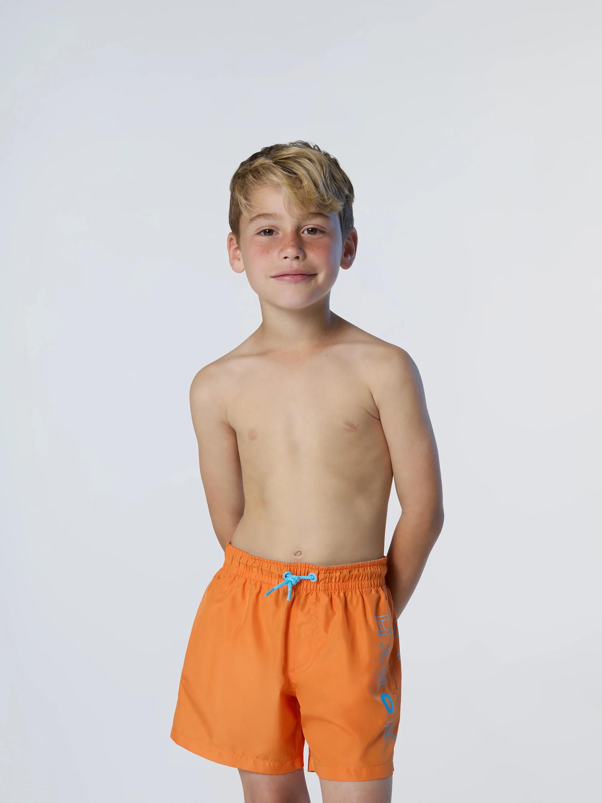 Swim shorts with vertical print