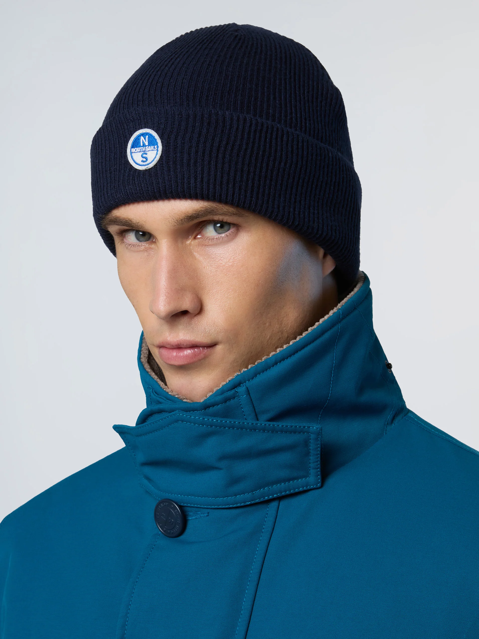 Micro-rib beanie with logo patch - Image 3