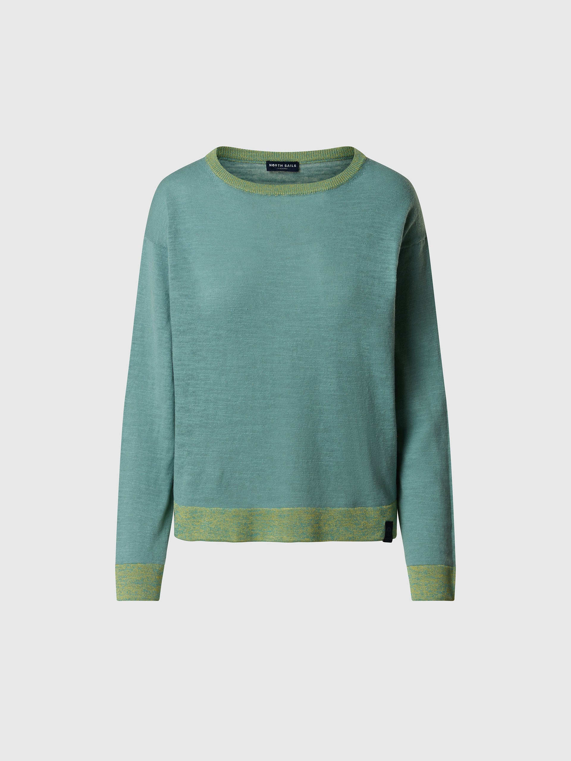 Boat-neck sweater with viscose trims - Image 3