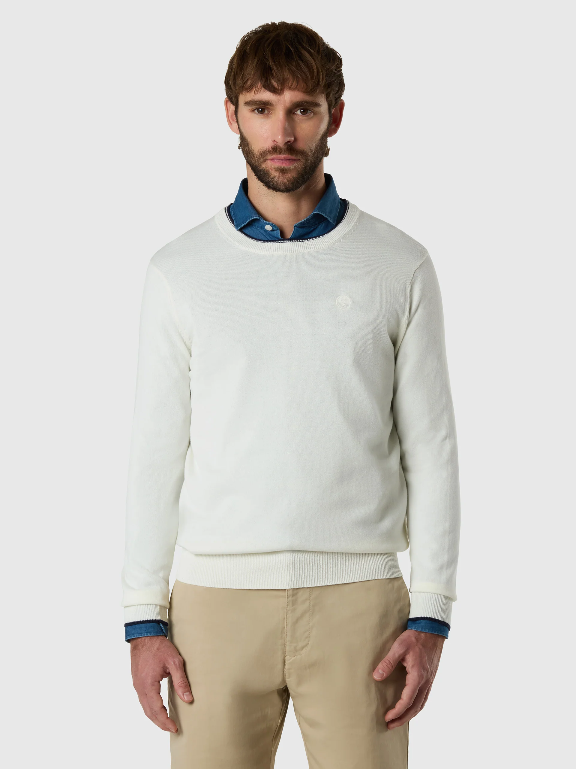 Crew-neck sweater with tonal logo