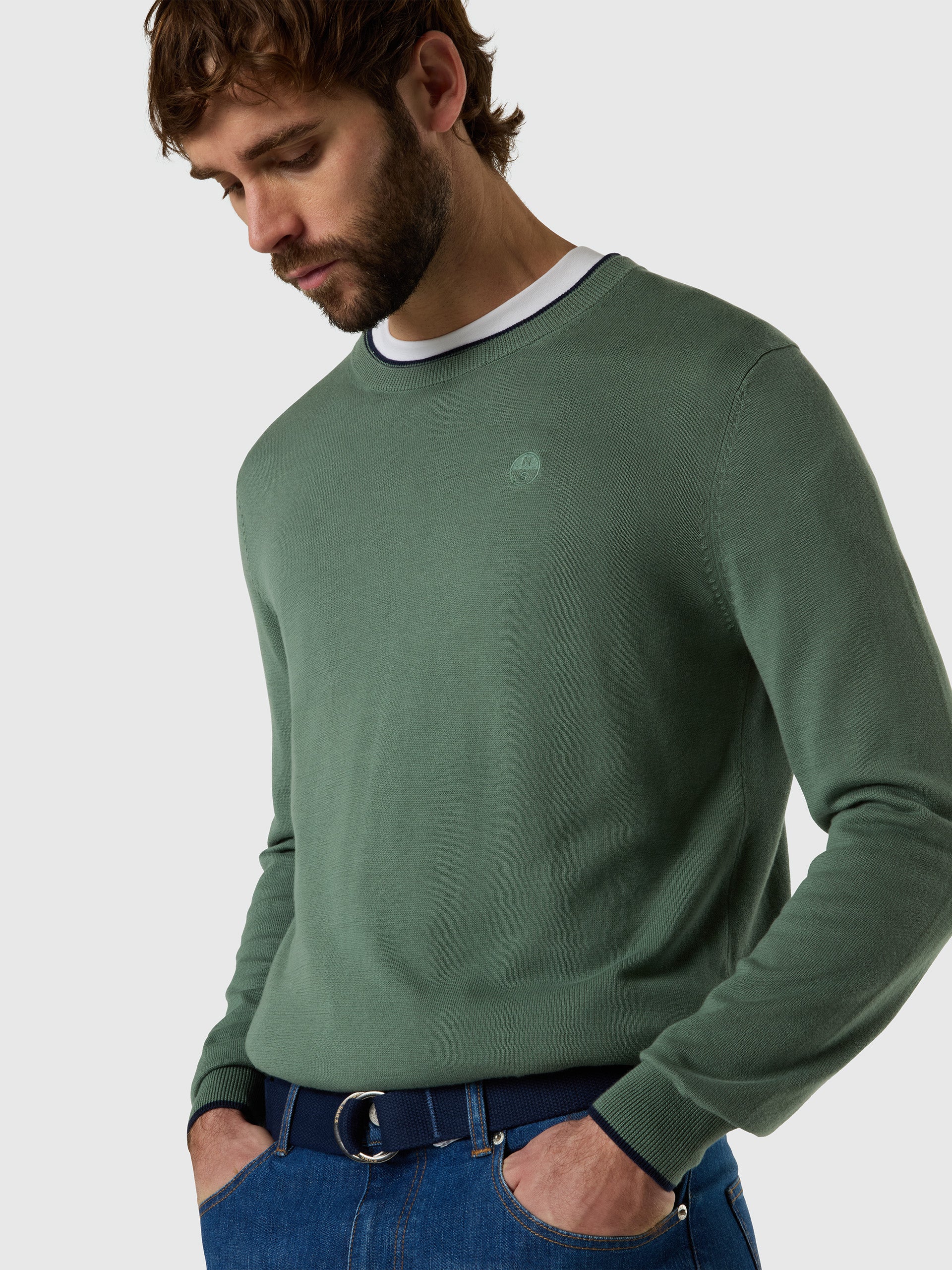 Crew-neck sweater with tonal logo - Image 8