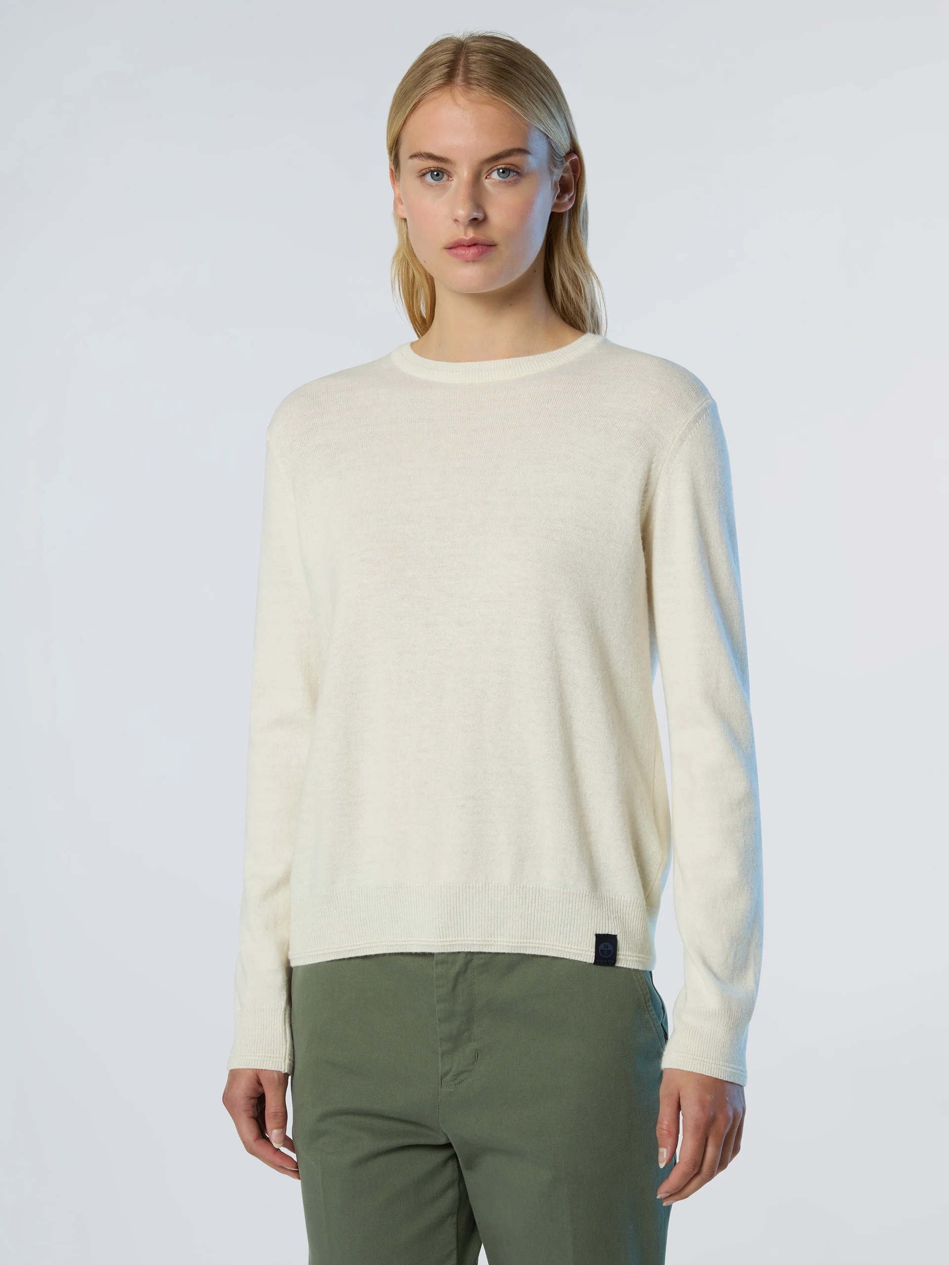 Crew-neck cashmere blend sweater