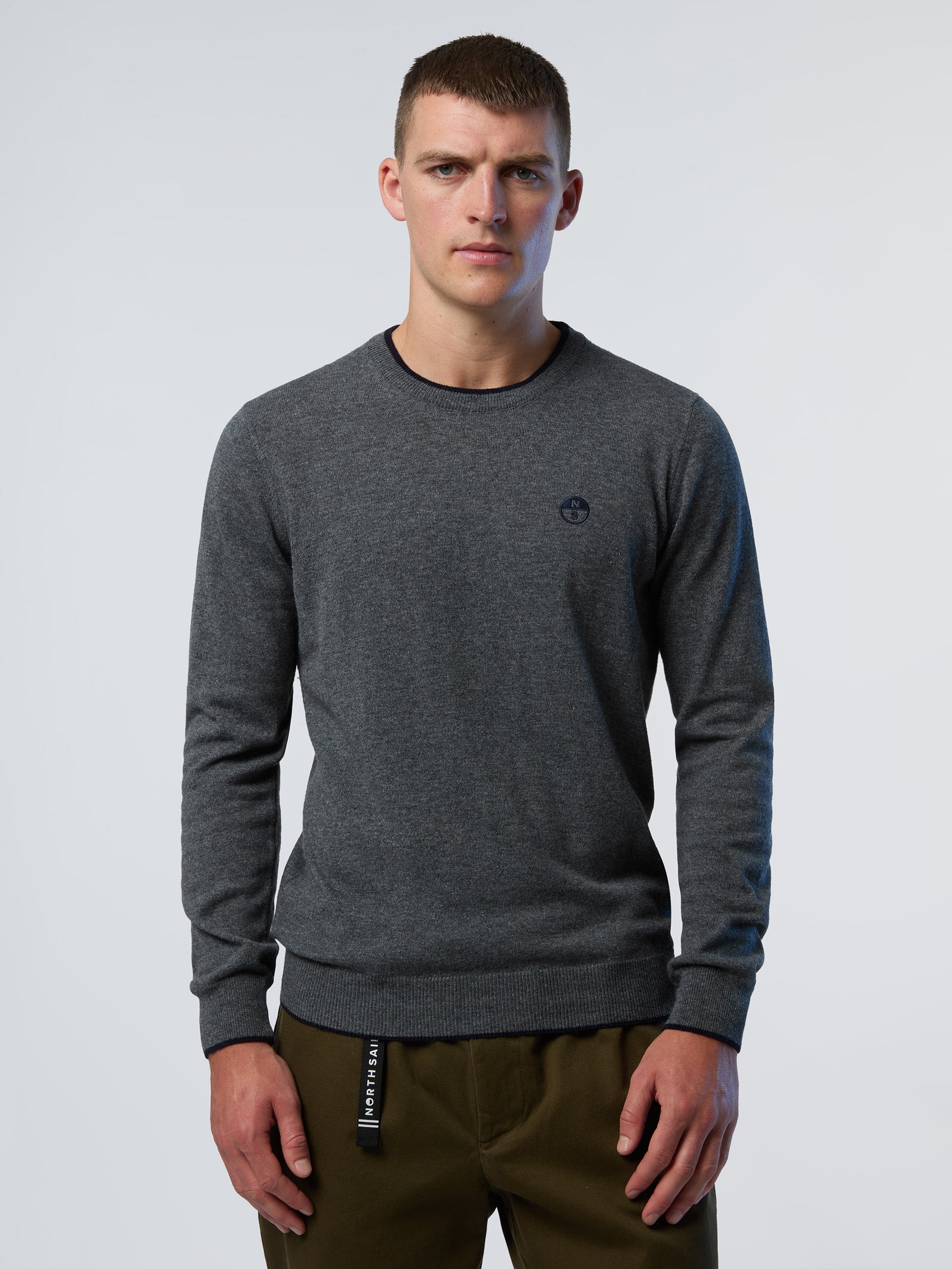 Crew-neck sweater with embroidered logo - Image 49