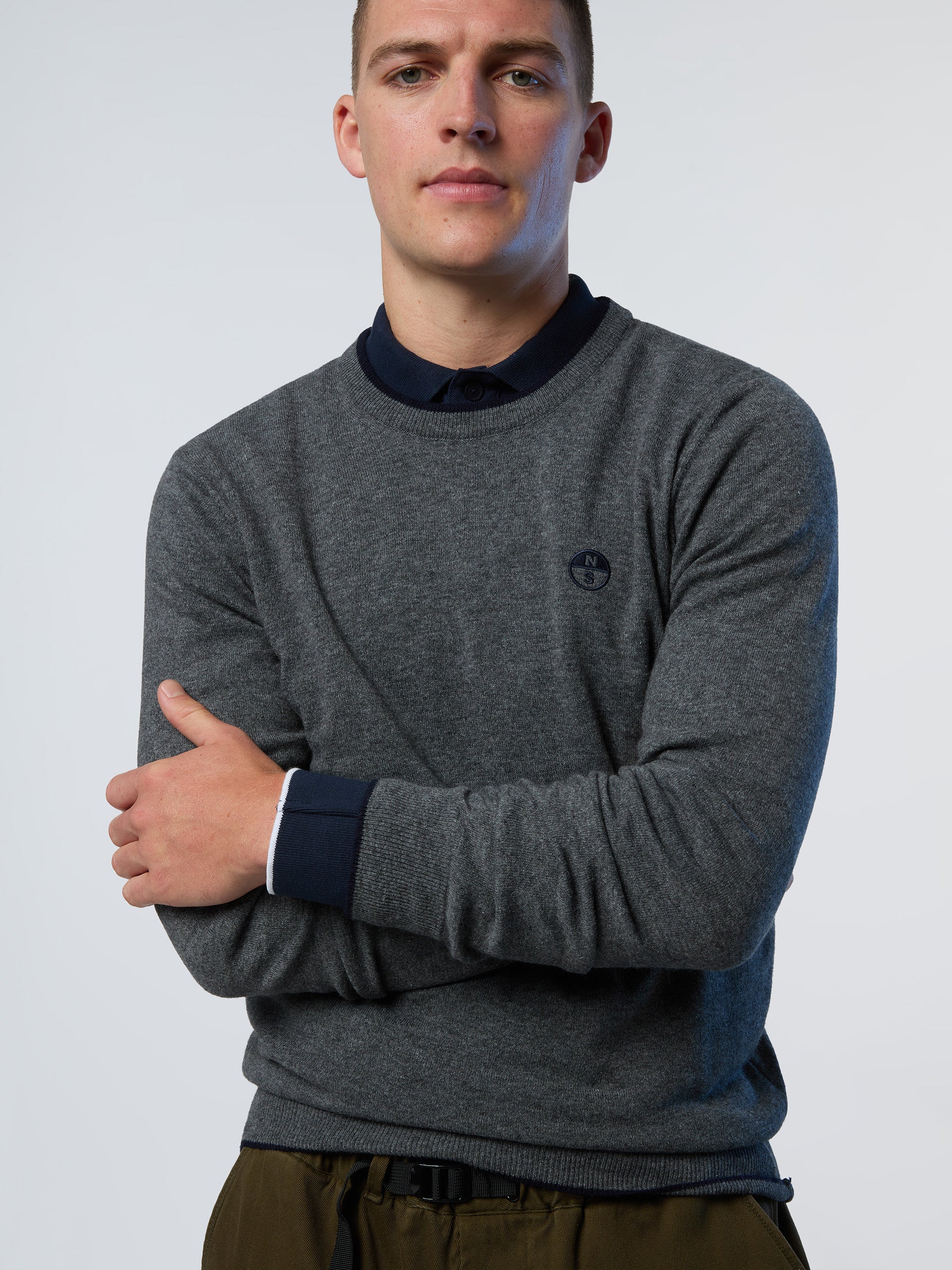 Crew-neck sweater with embroidered logo - Image 50