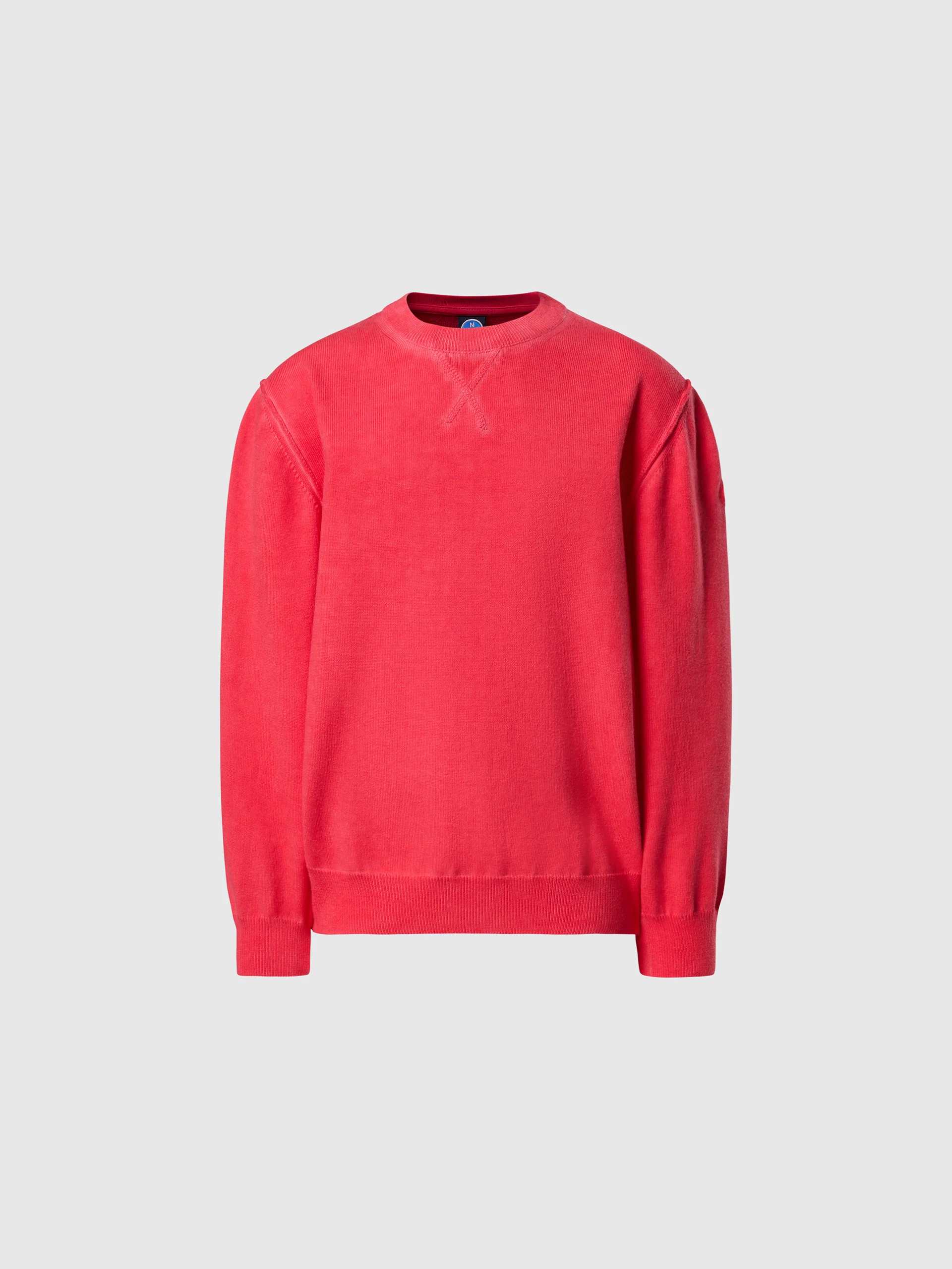 Crew-neck sweater with logo patch - Image 3