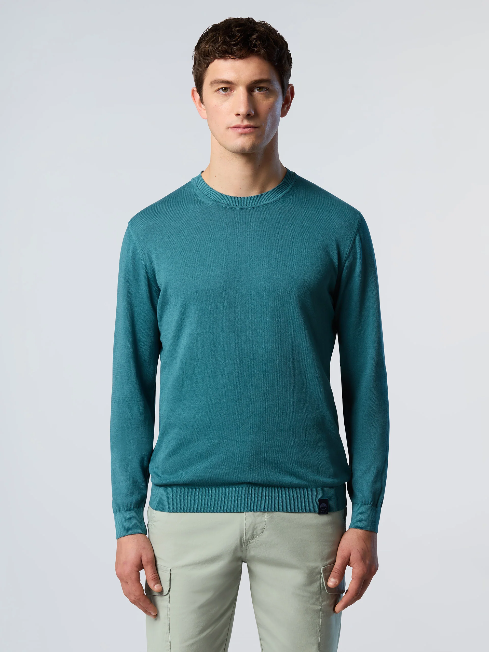 Crew-neck sweater with logo label - Image 13