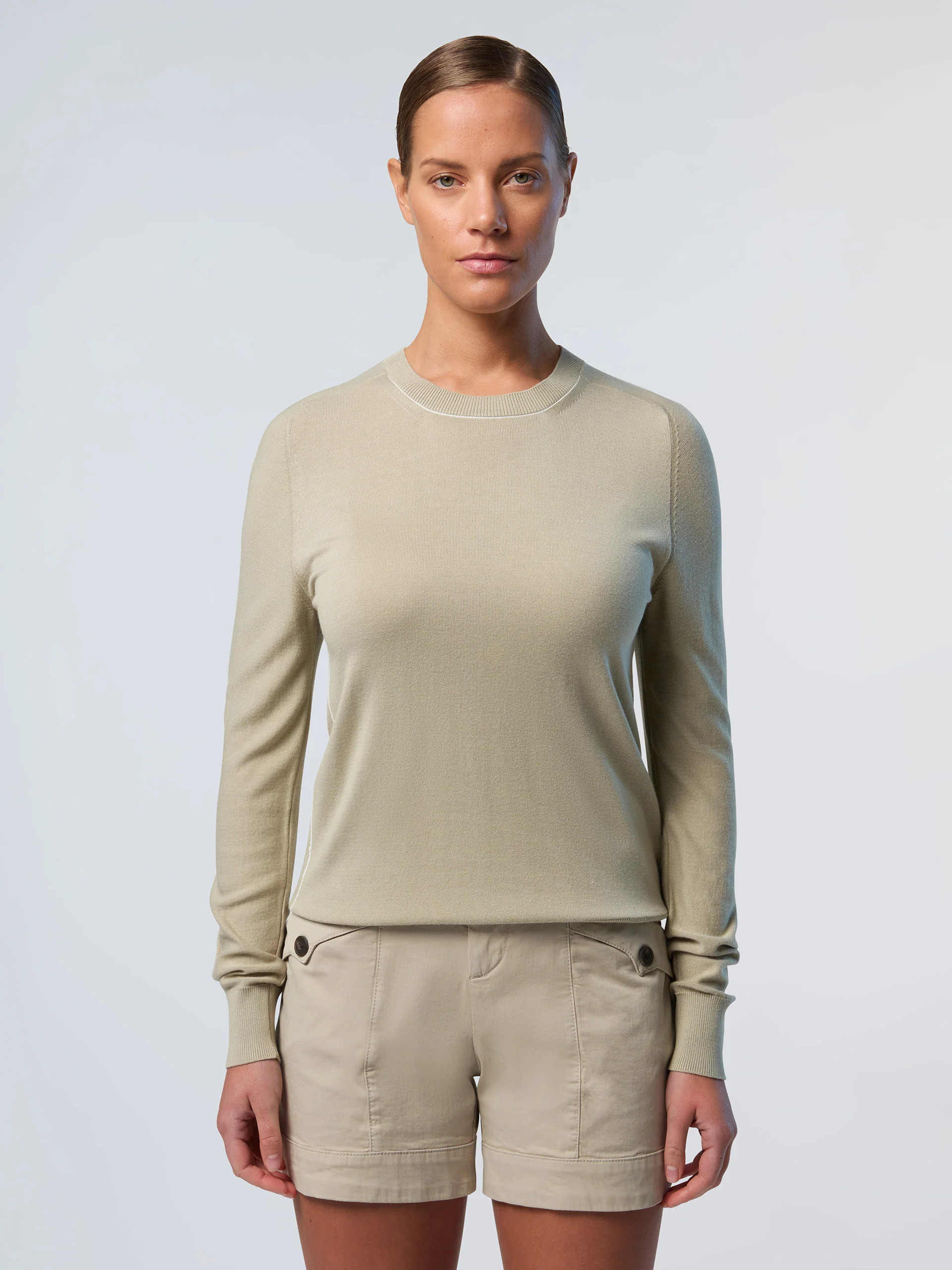 Crew-neck aloe vera sweater