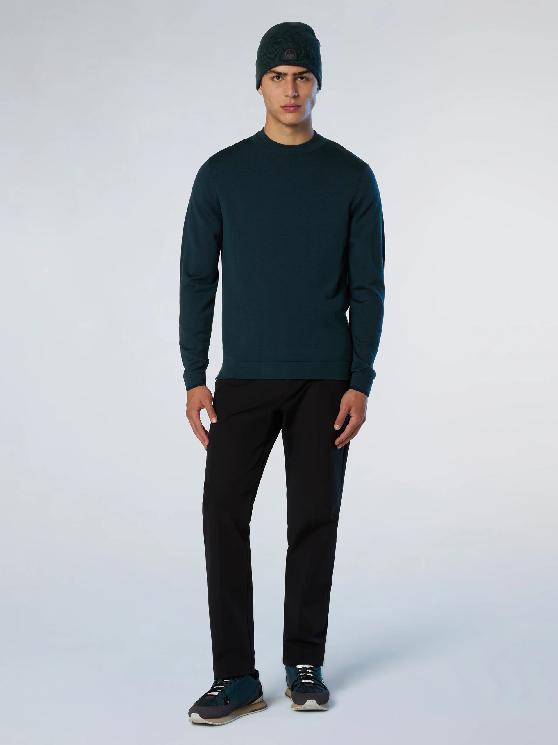 Crew-neck sweater with slits - Image 11