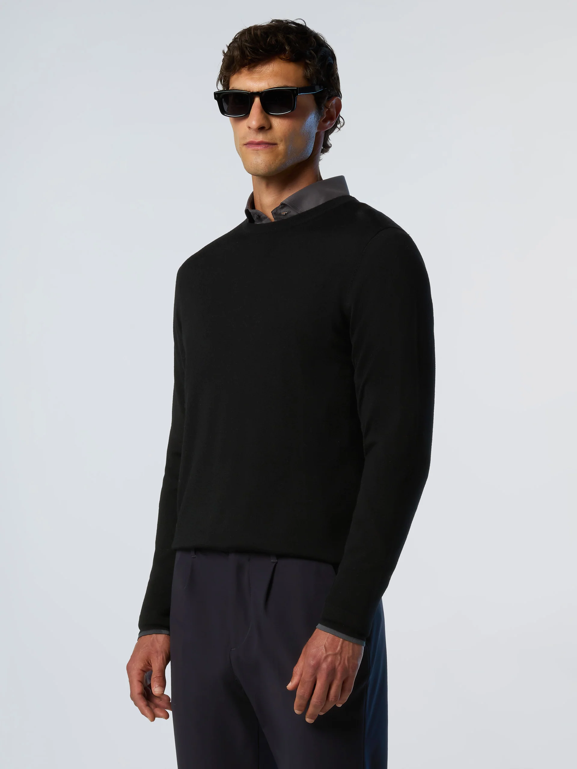 Crew-neck sweater with slits - Image 20