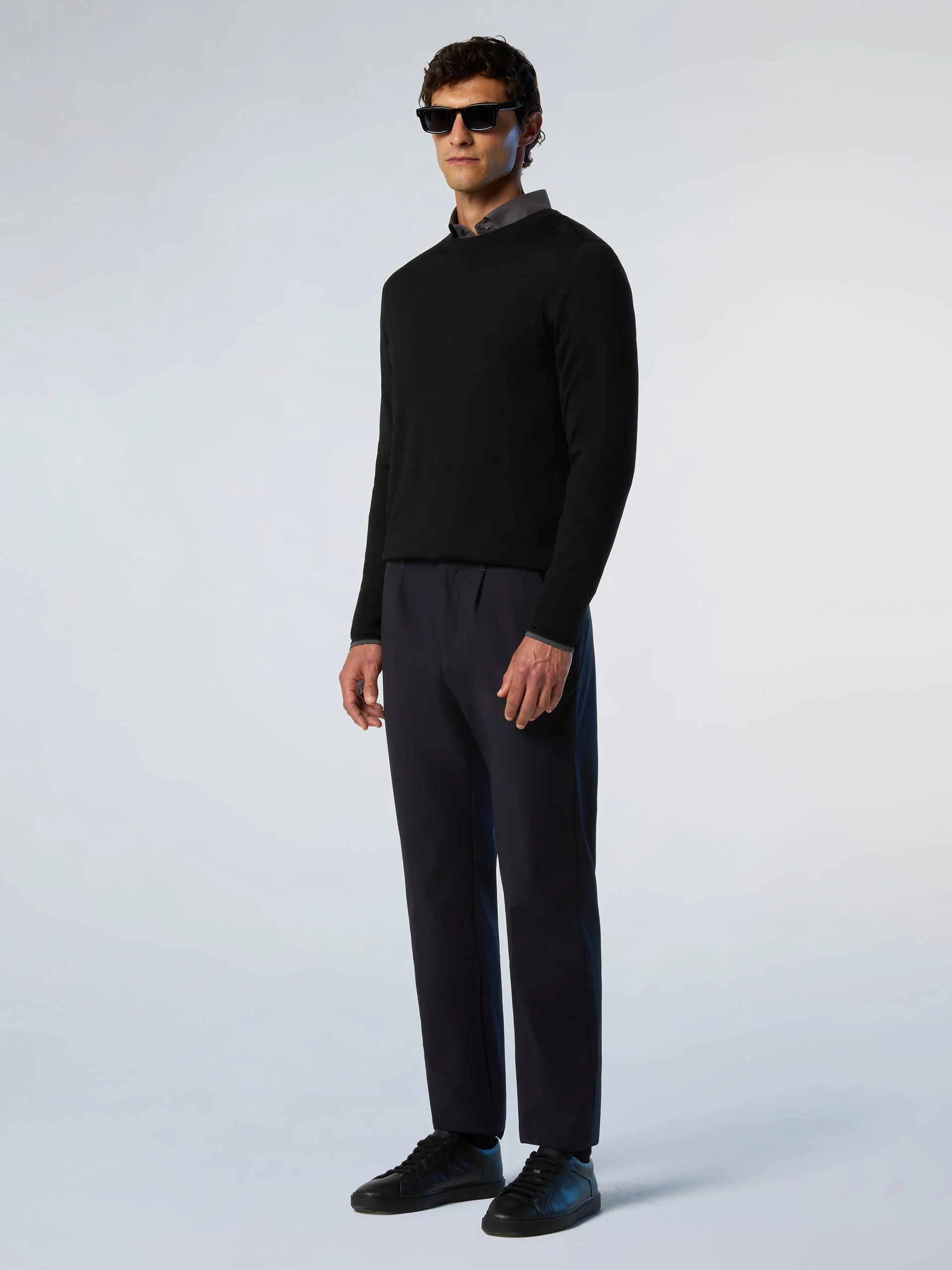 Crew-neck sweater with slits - Image 23
