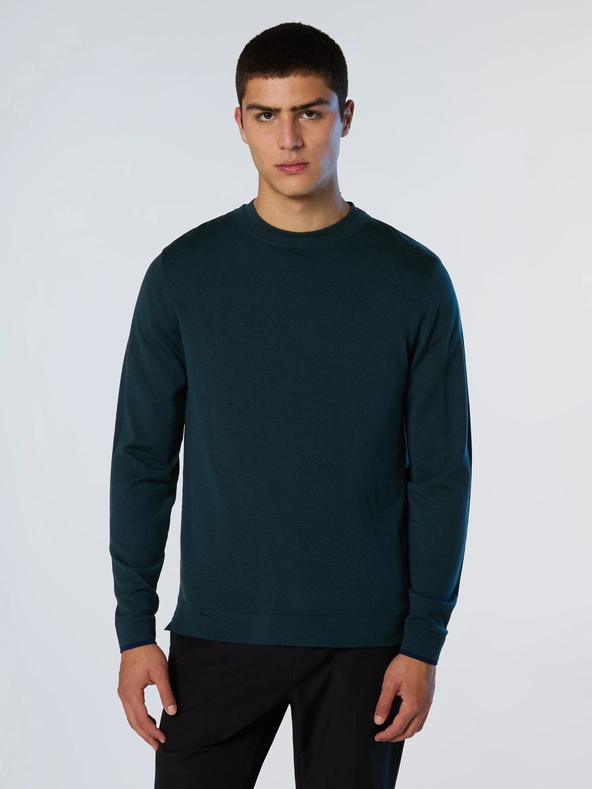 Crew-neck sweater with slits - Image 7