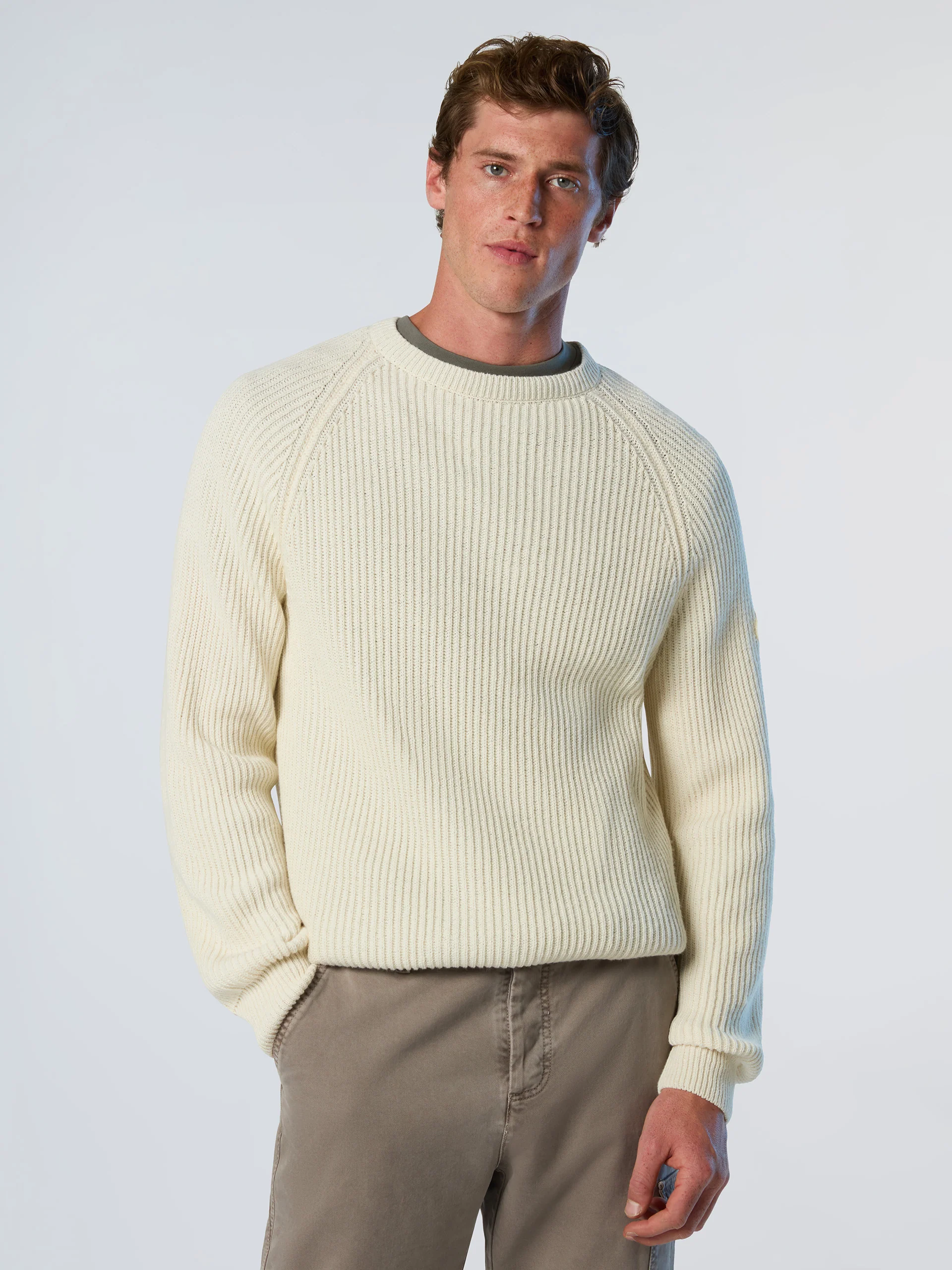 Fisherman's rib crew-neck sweater