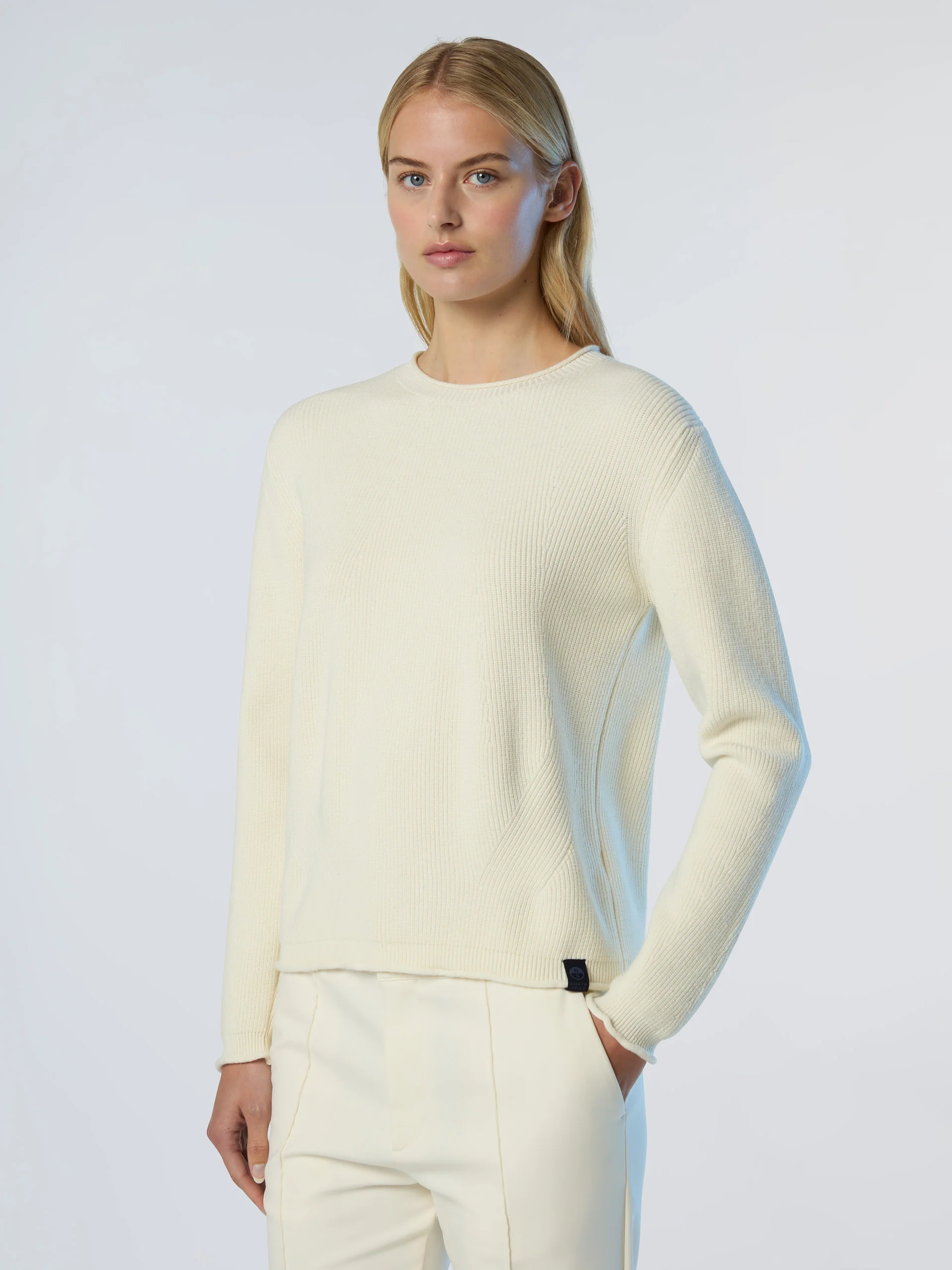 Ribbed crew-neck sweater