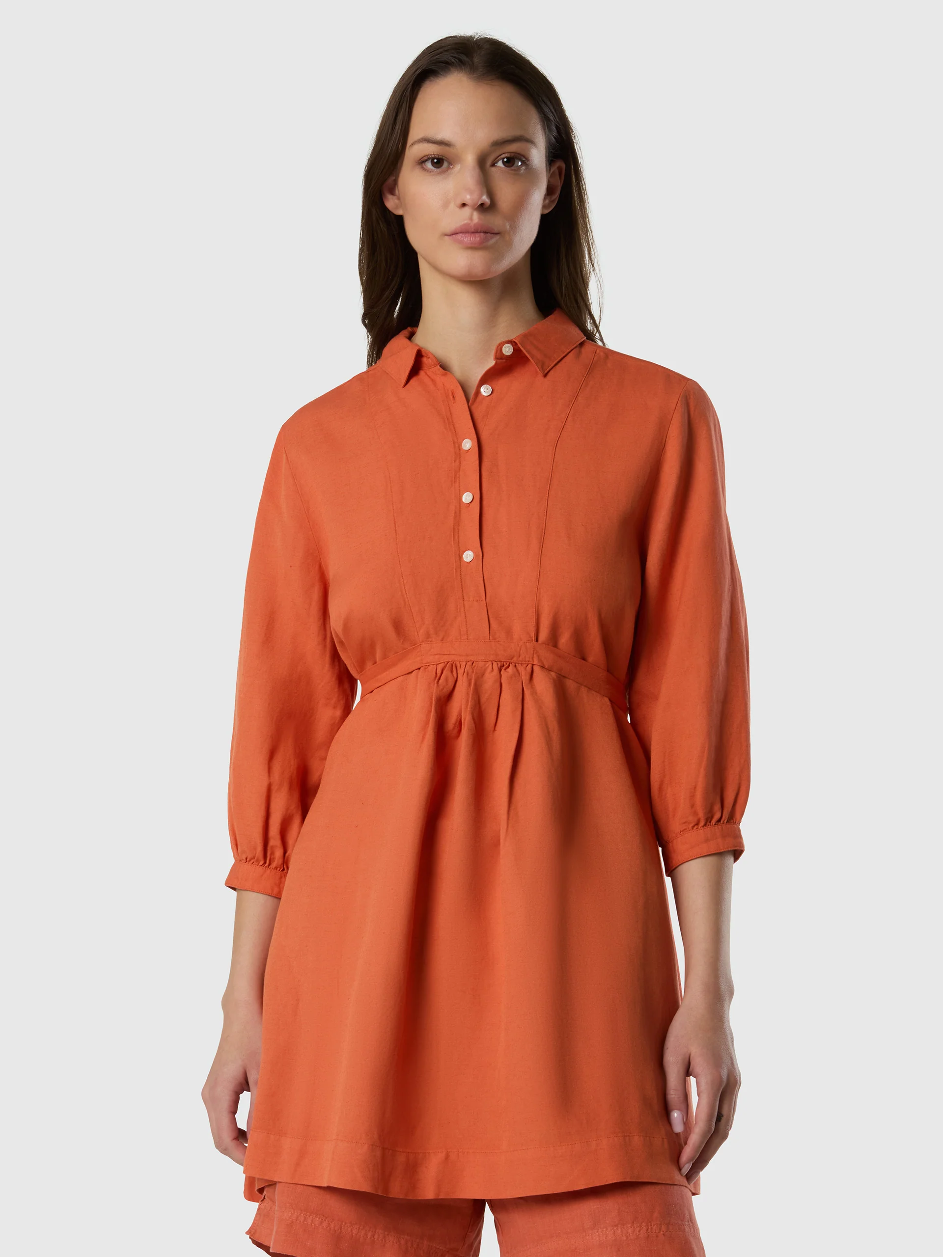 Short shirt dress with waist tie - Image 2