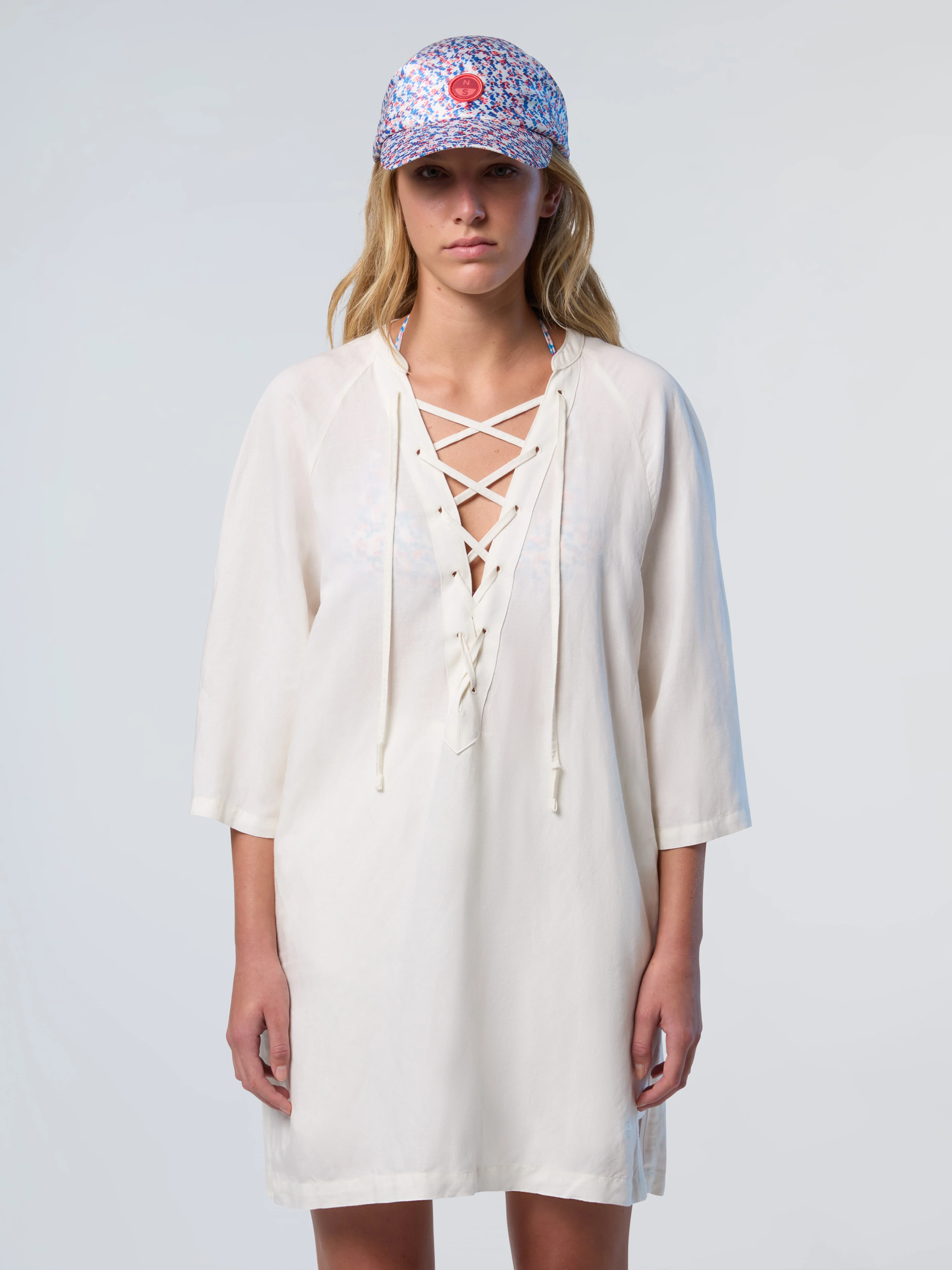 Kaftan with criss-cross ties