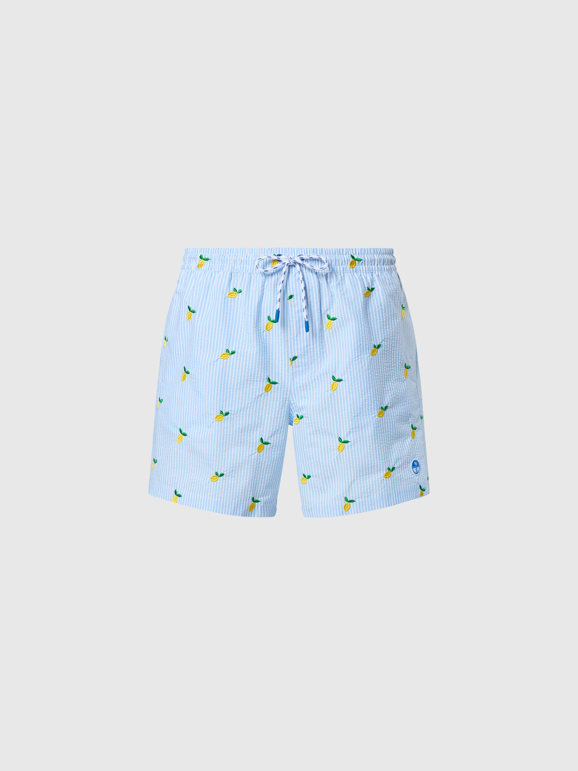Striped seersucker swim shorts - Image 21