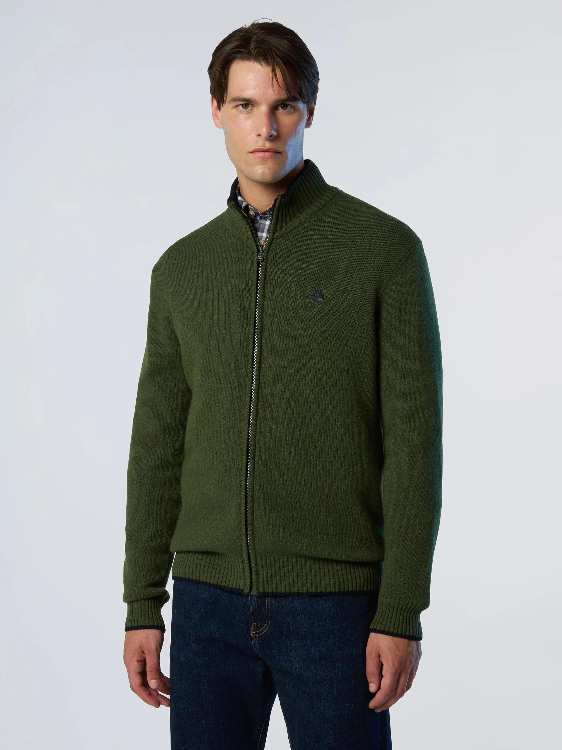 Cashmere blend zip-through sweater