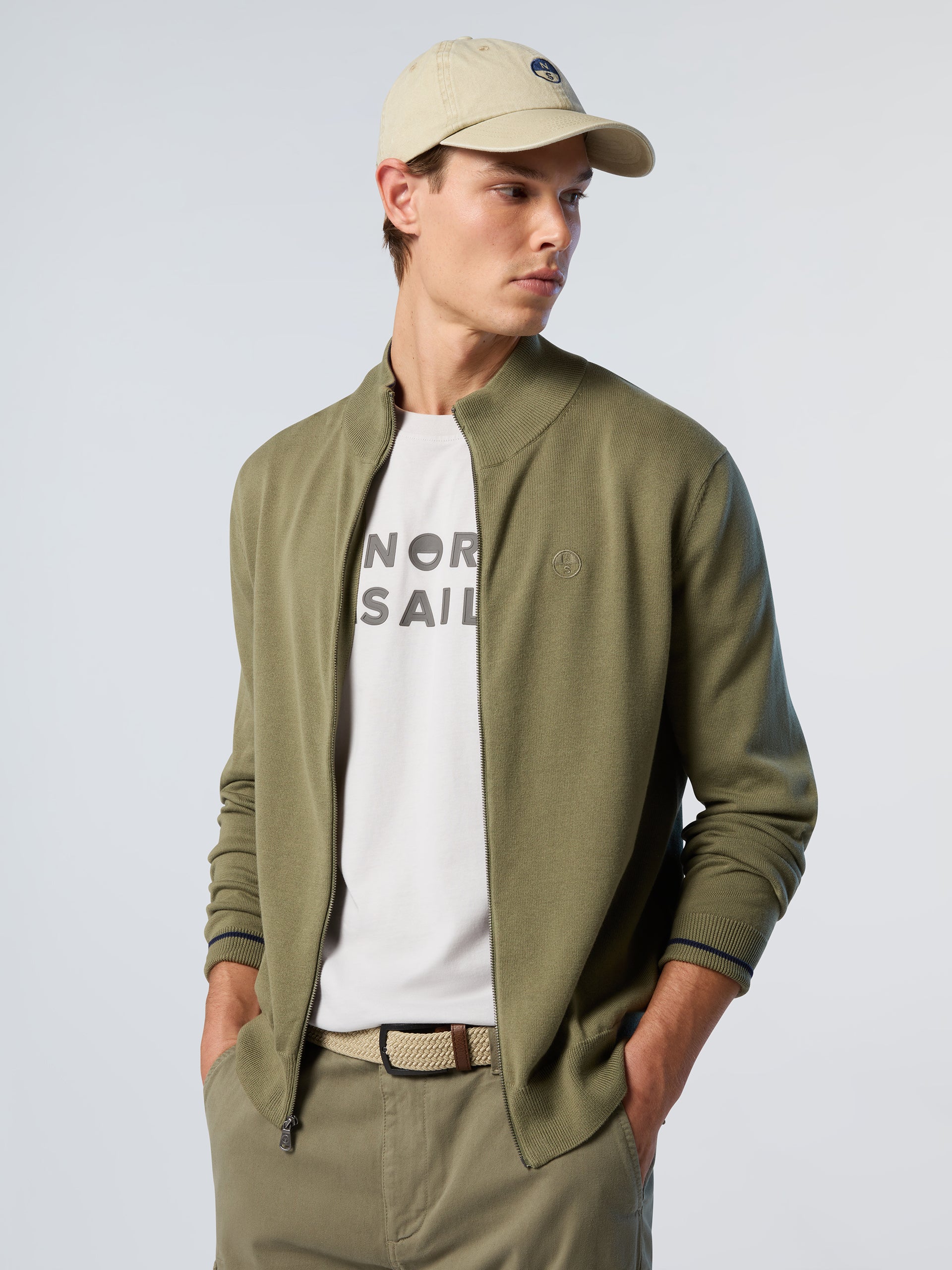 Full-zip sweater with embroidered logo - Image 2