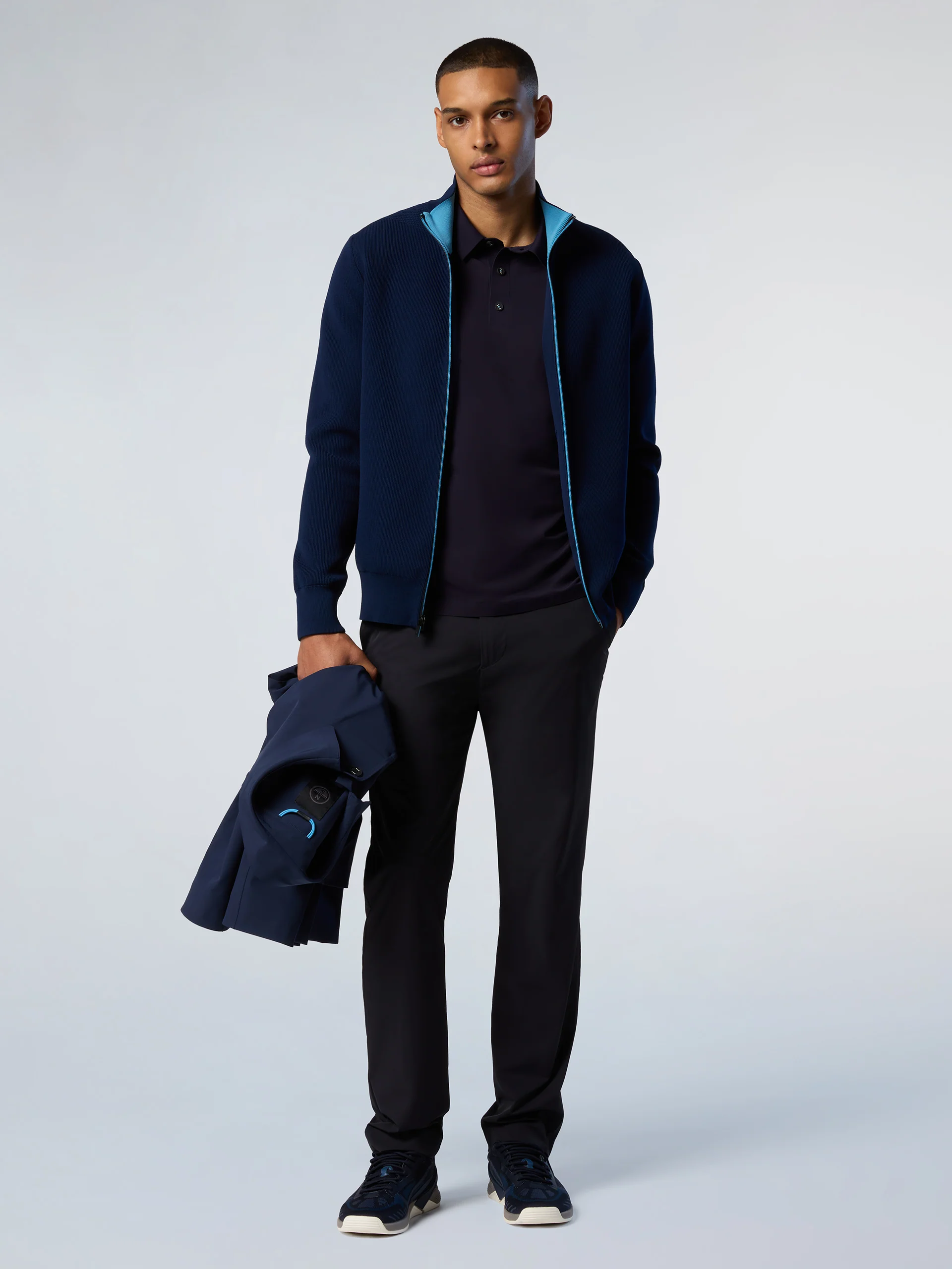 Technical knit full-zip sweater - Image 11