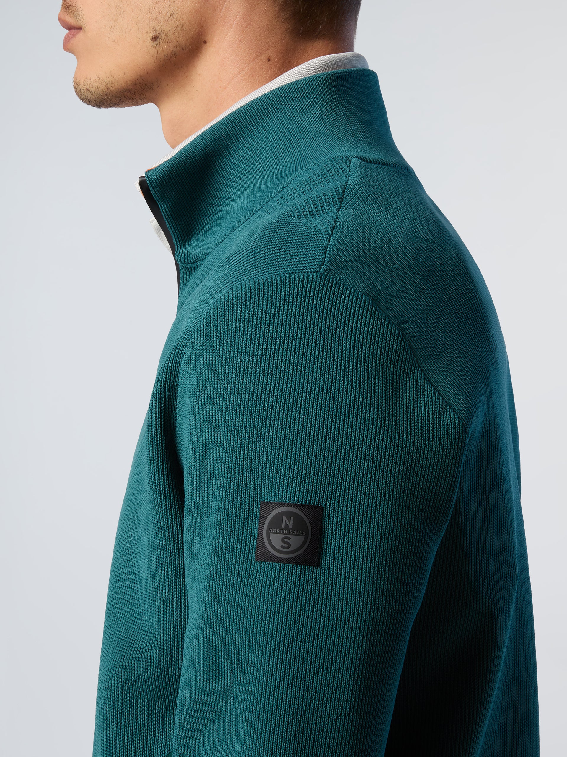 Technical knit full-zip sweater - Image 6