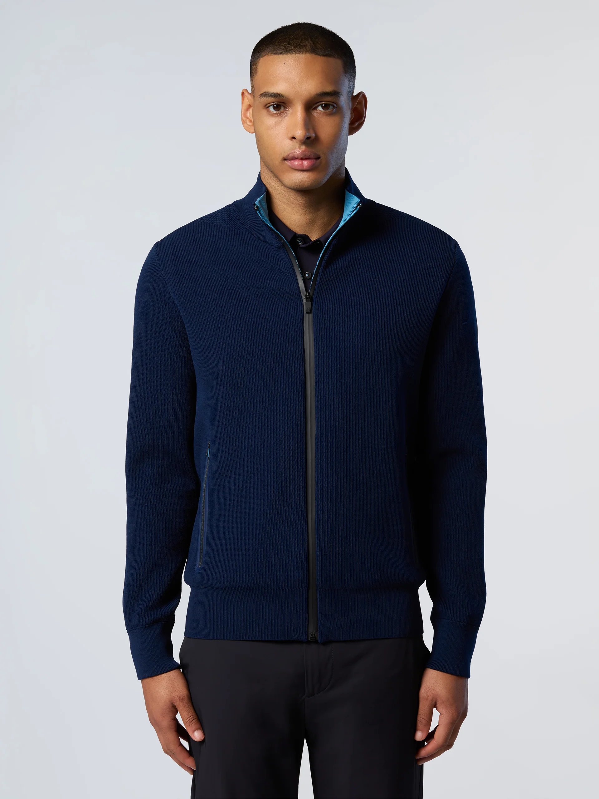 Technical knit full-zip sweater - Image 7