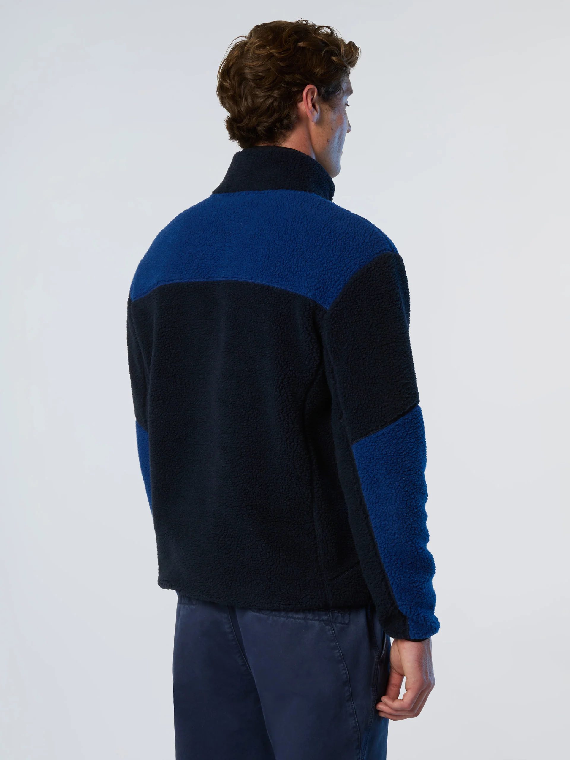 Mixed fabric full-zip sweatshirt - Image 4