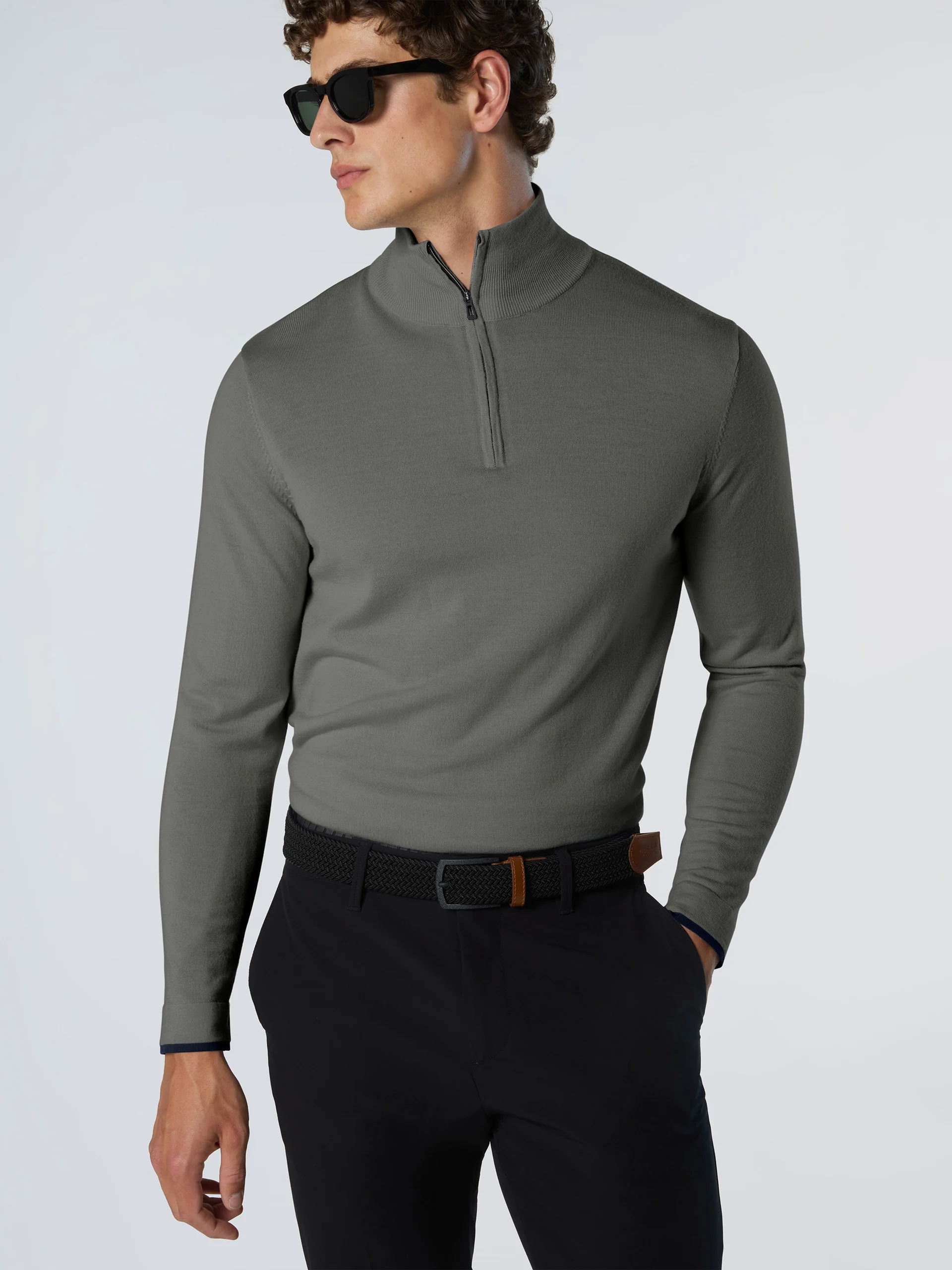 Half-zip sweater with slits - Image 23