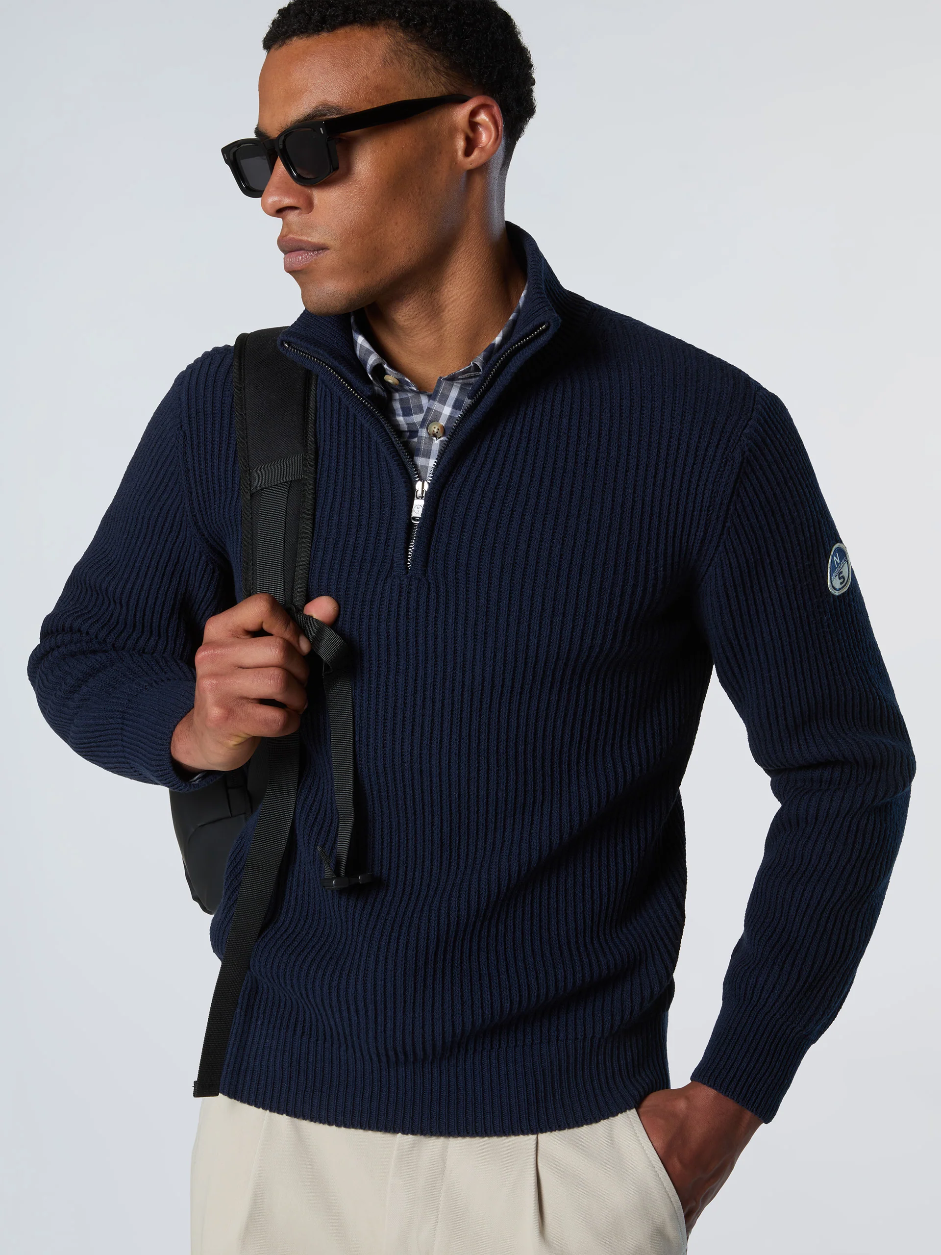 Fisherman's rib half-zip sweater - Image 8