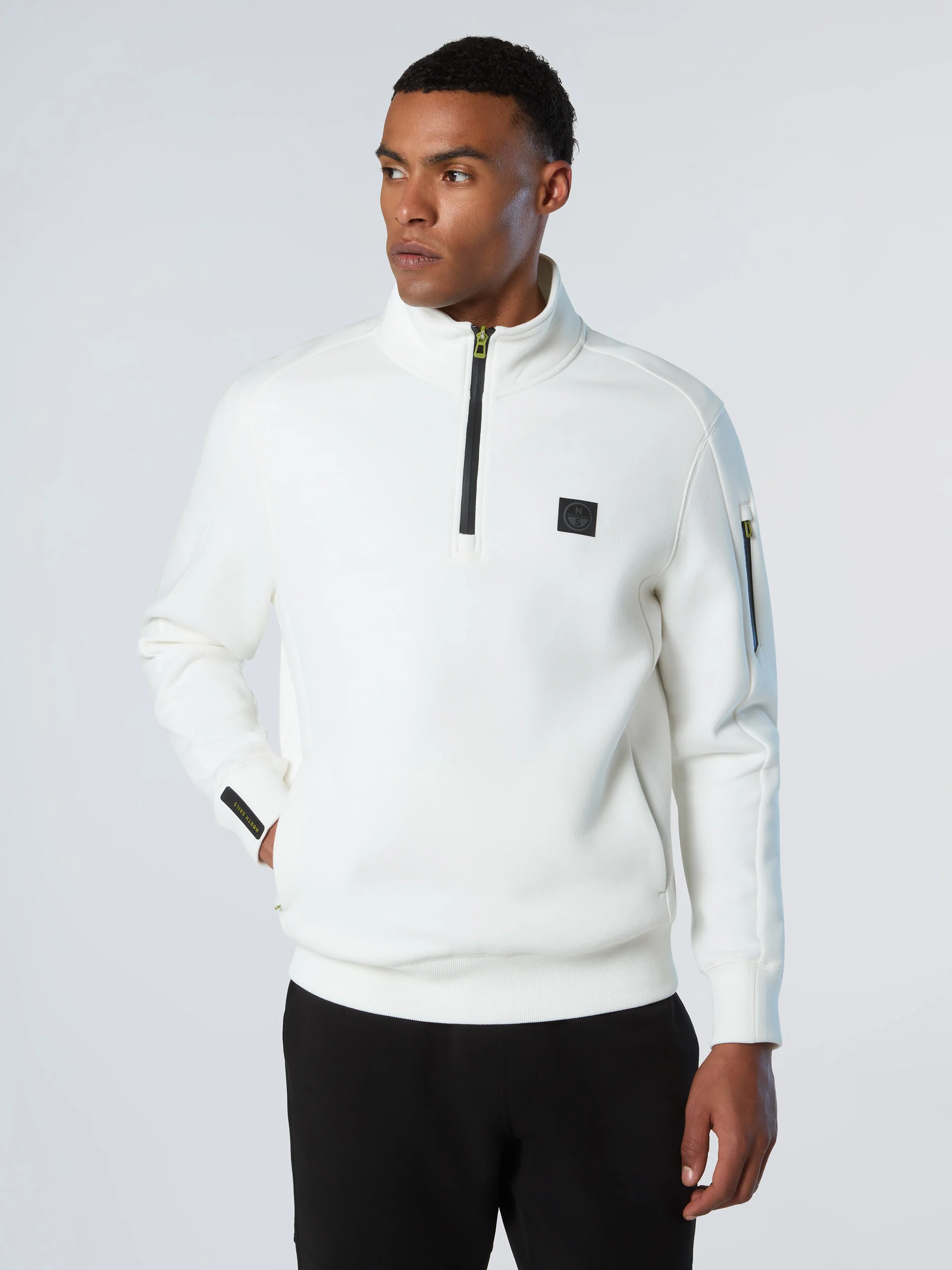 Piqué scuba half-zip sweatshirt