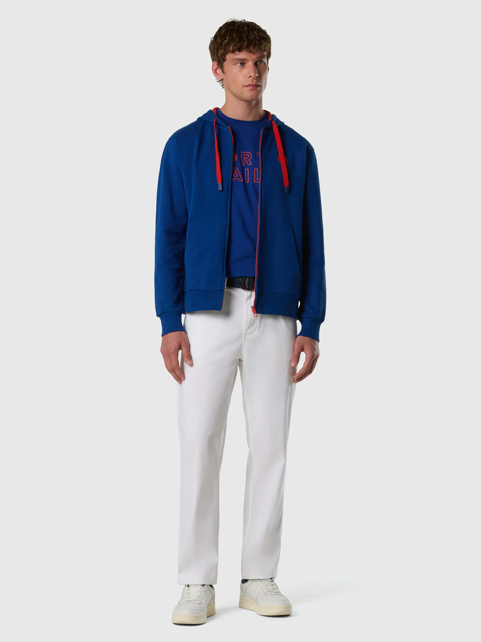 Full-zip hoodie with contrast logo - Image 17