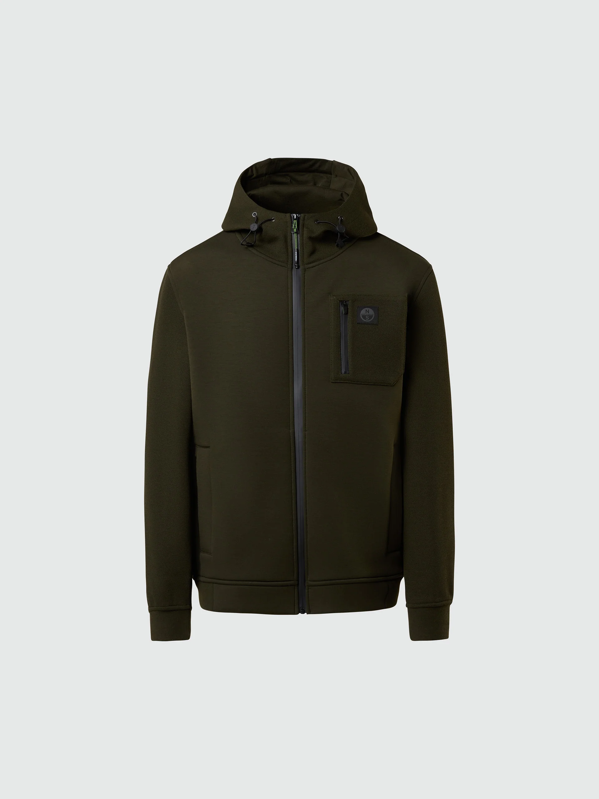 Scuba hoodie with piqué details - Image 3