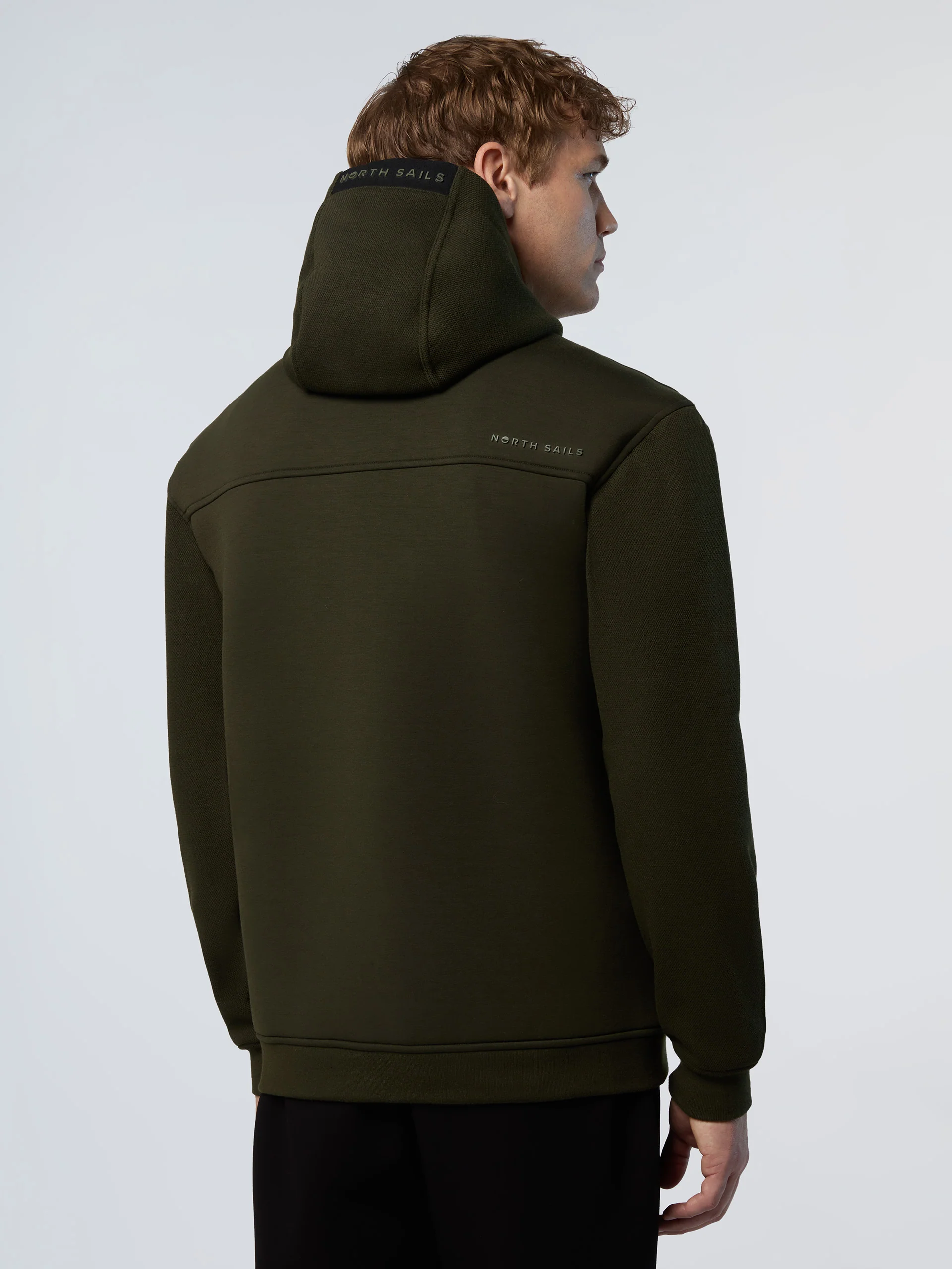 Scuba hoodie with piqué details - Image 4