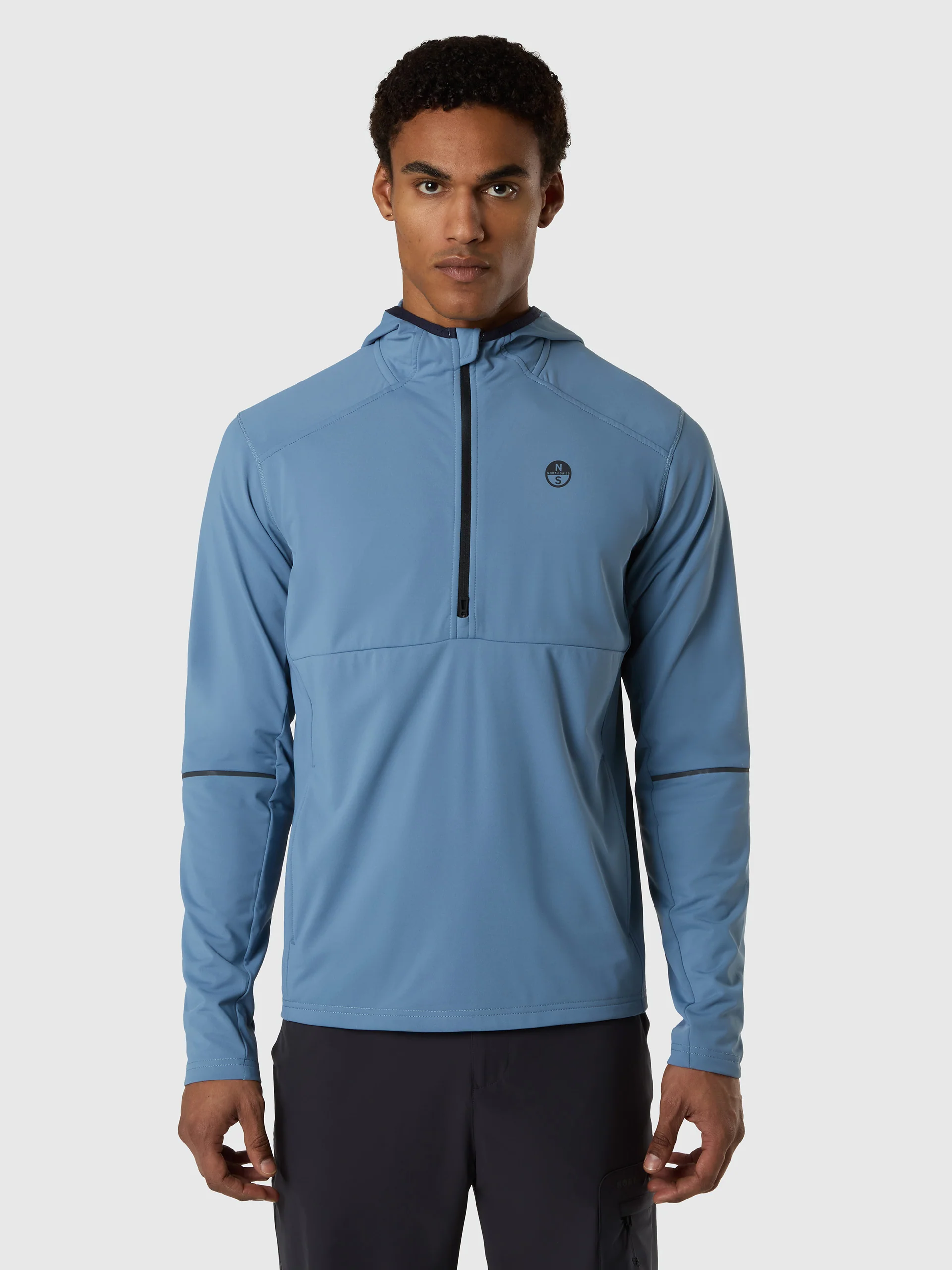 Brushed fleece half-zip hoodie