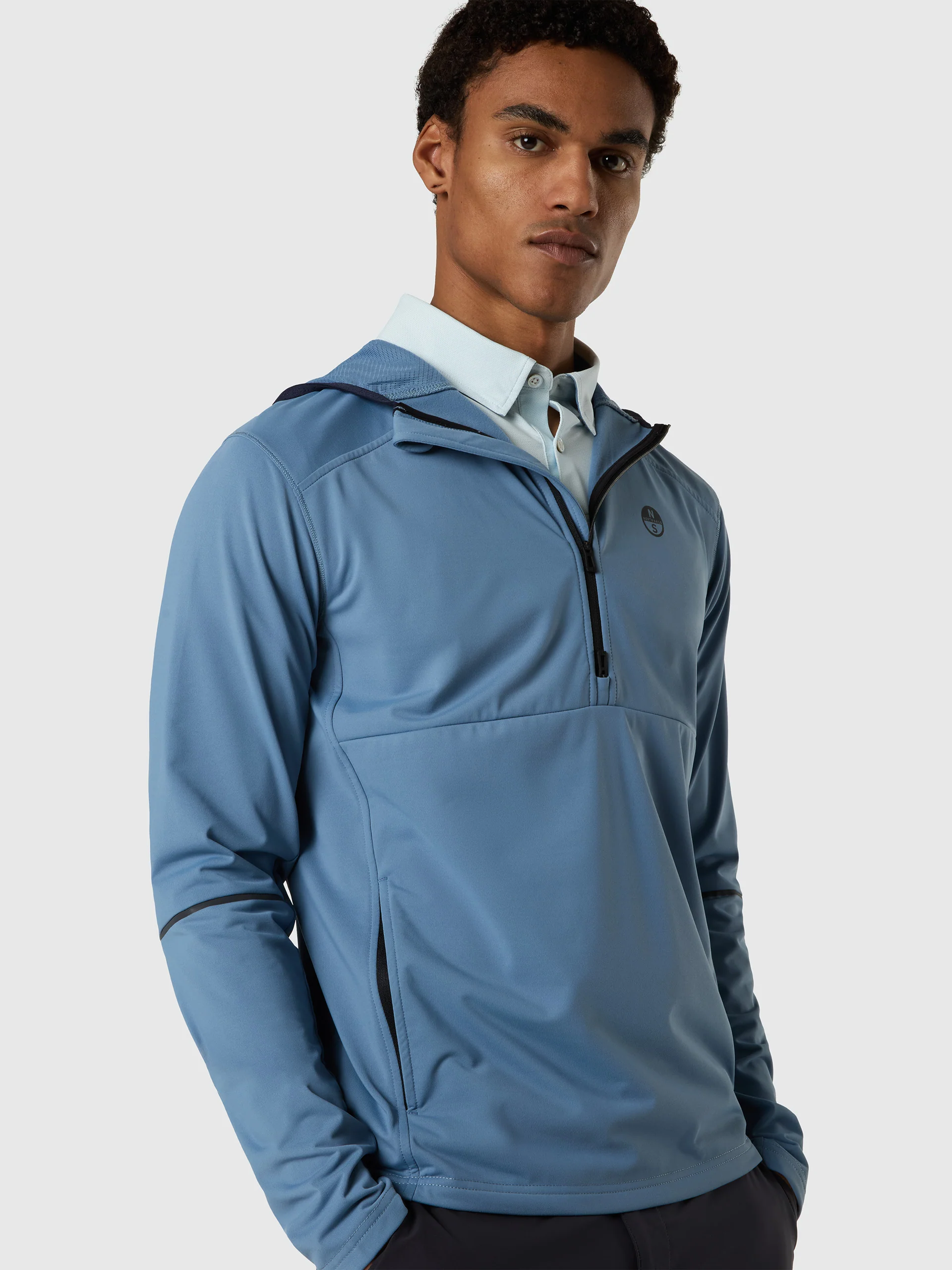 Brushed fleece half-zip hoodie - Image 2