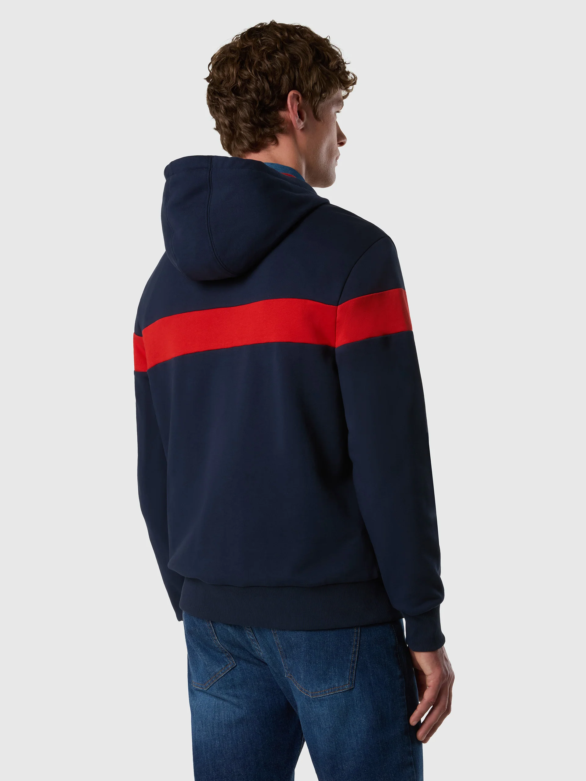 Hoodie with color-block stripe - Image 11