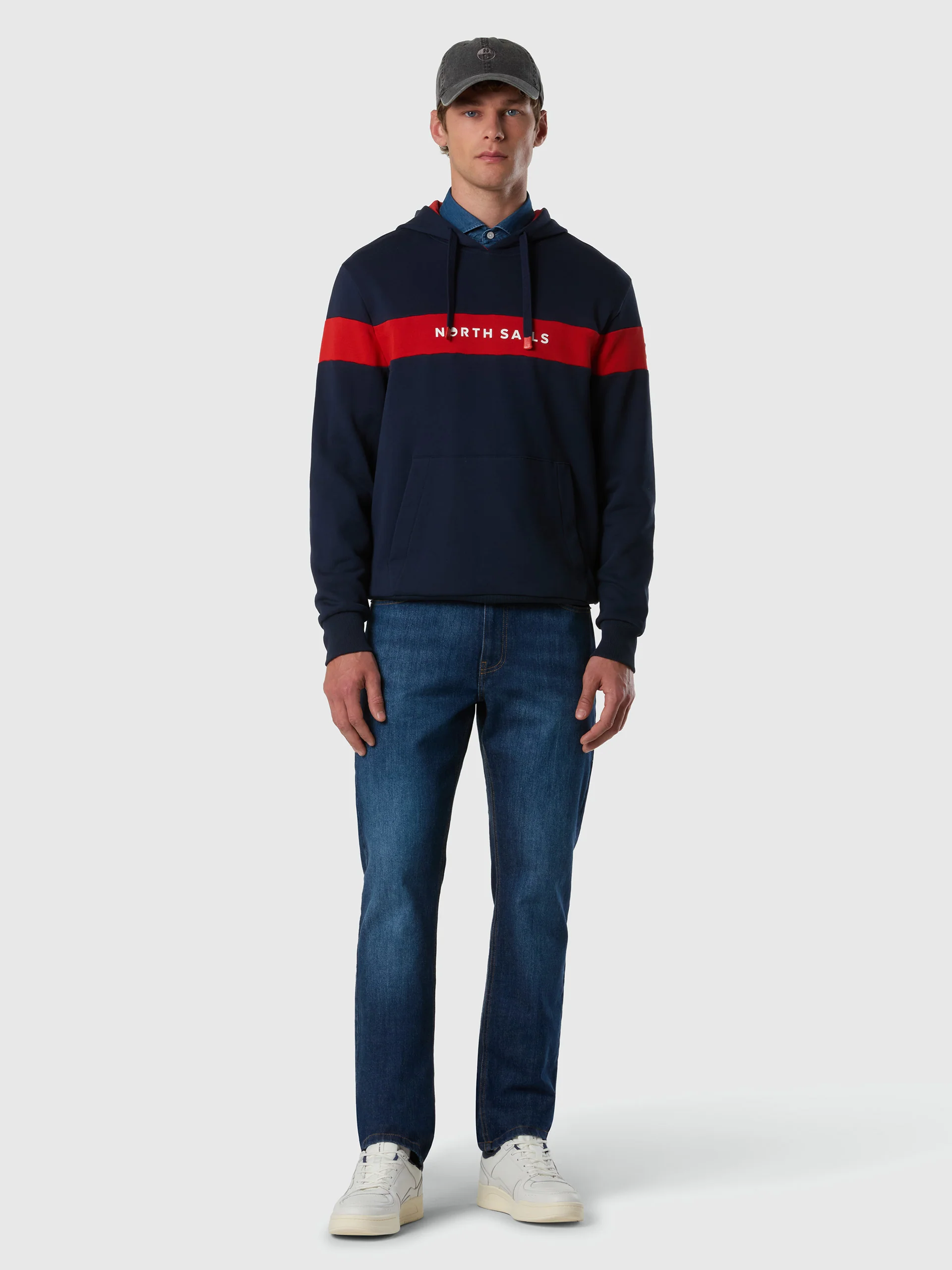Hoodie with color-block stripe - Image 12