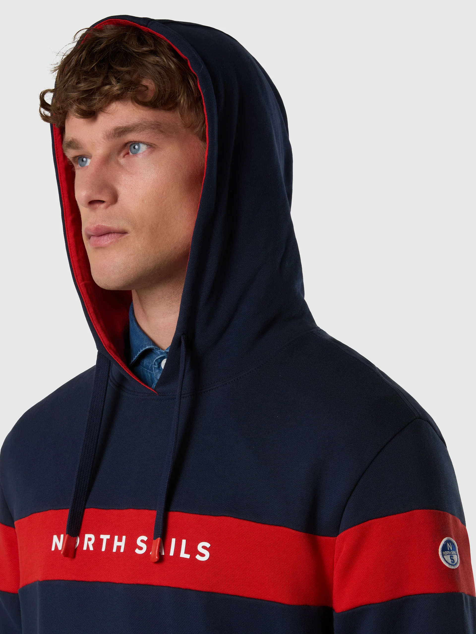 Hoodie with color-block stripe - Image 13