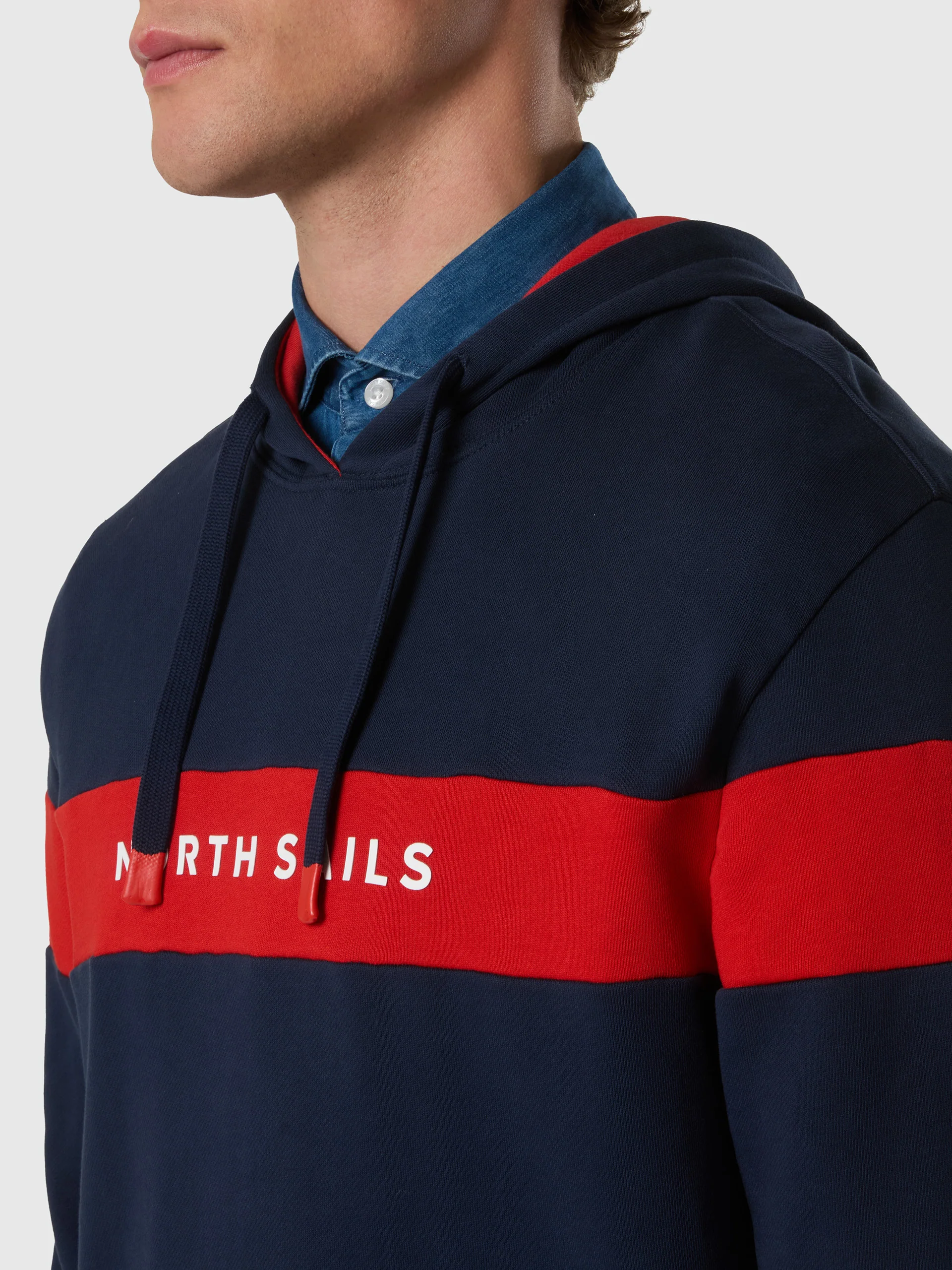 Hoodie with color-block stripe - Image 14