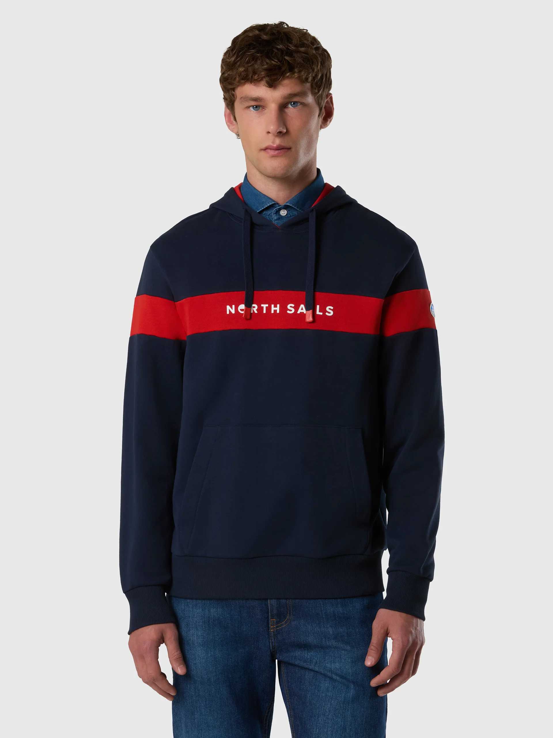 Hoodie with color-block stripe - Image 8