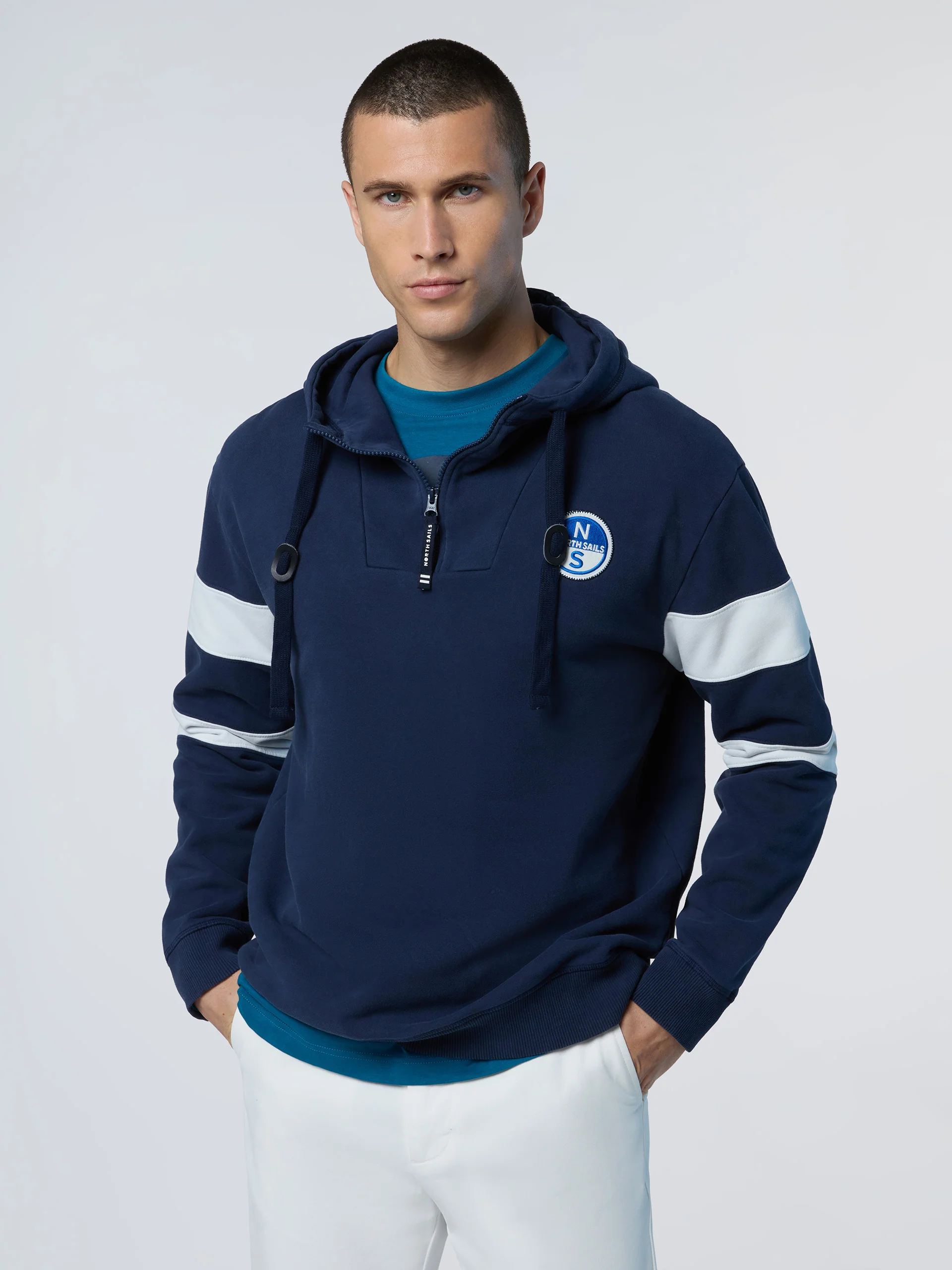 Hoodie with sleeve stripes - Image 8