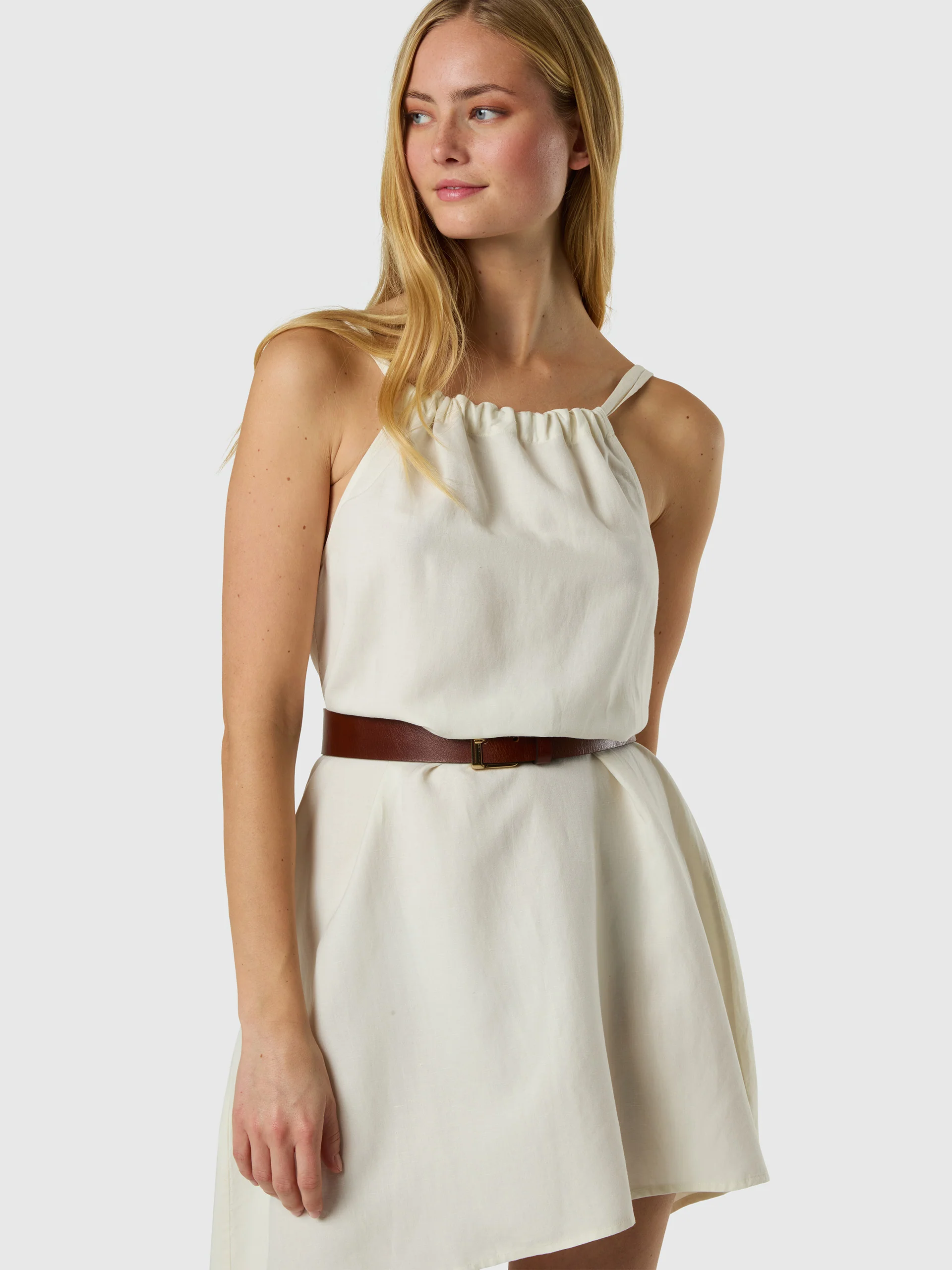 Gathered drawstring neckline dress - Image 2