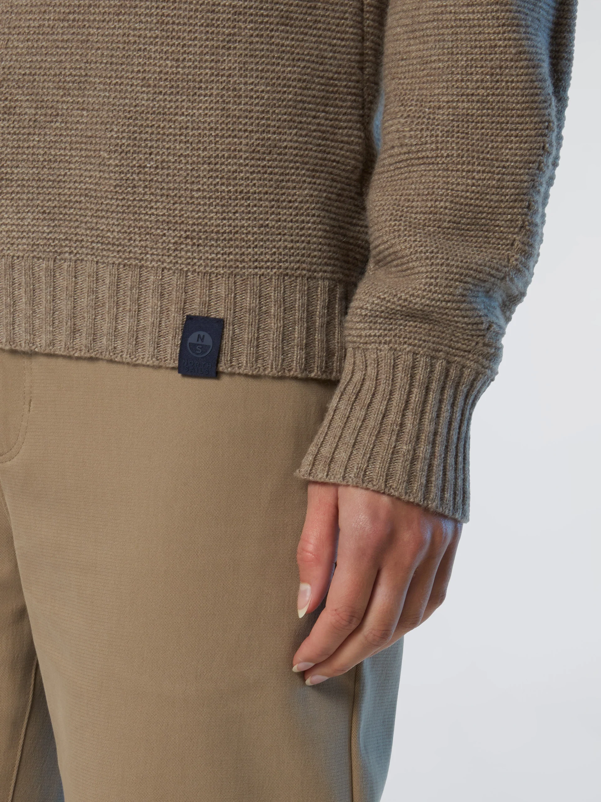 Mock-neck saddle shoulder sweater - Image 12