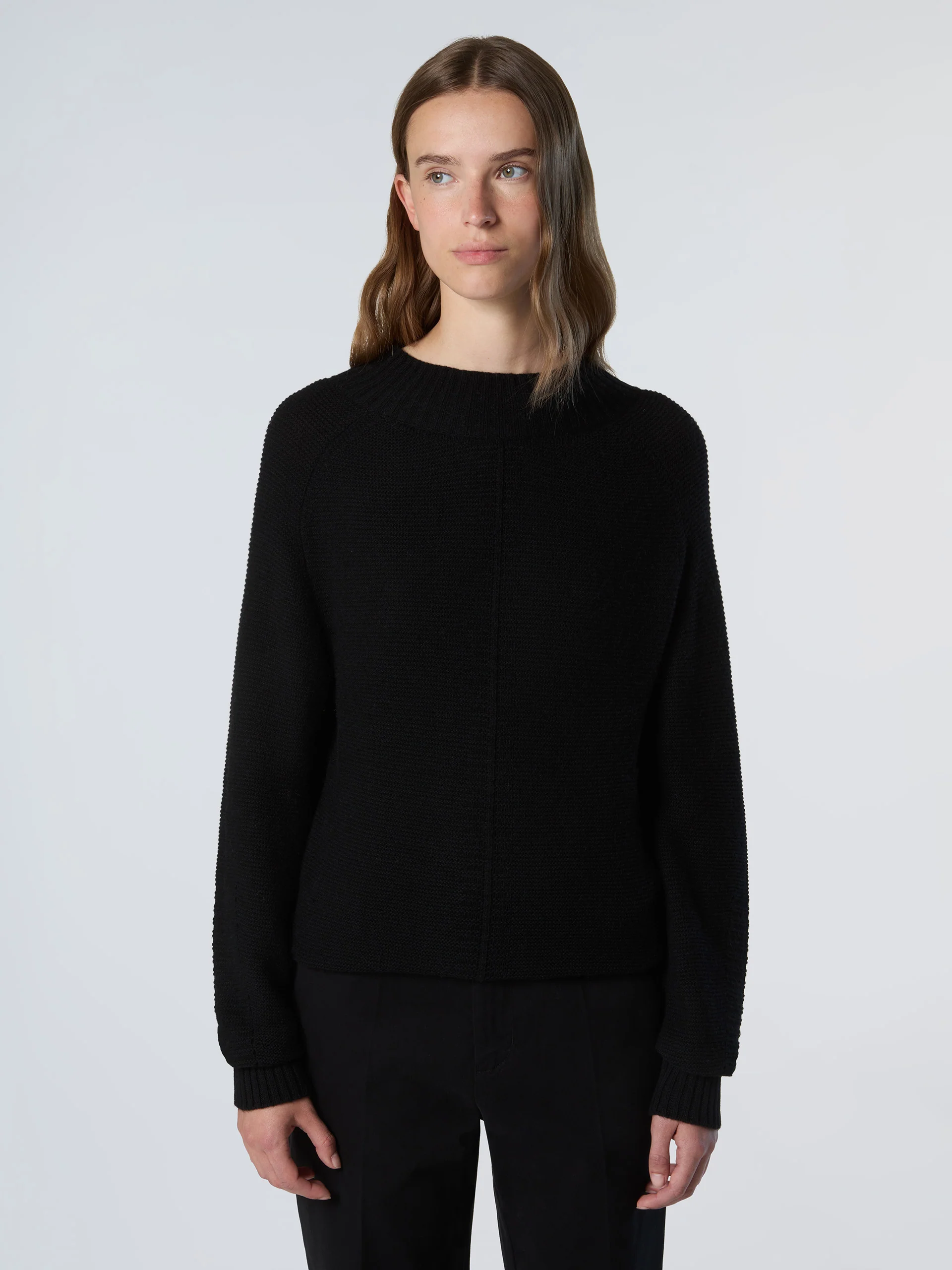 Mock-neck saddle shoulder sweater - Image 13