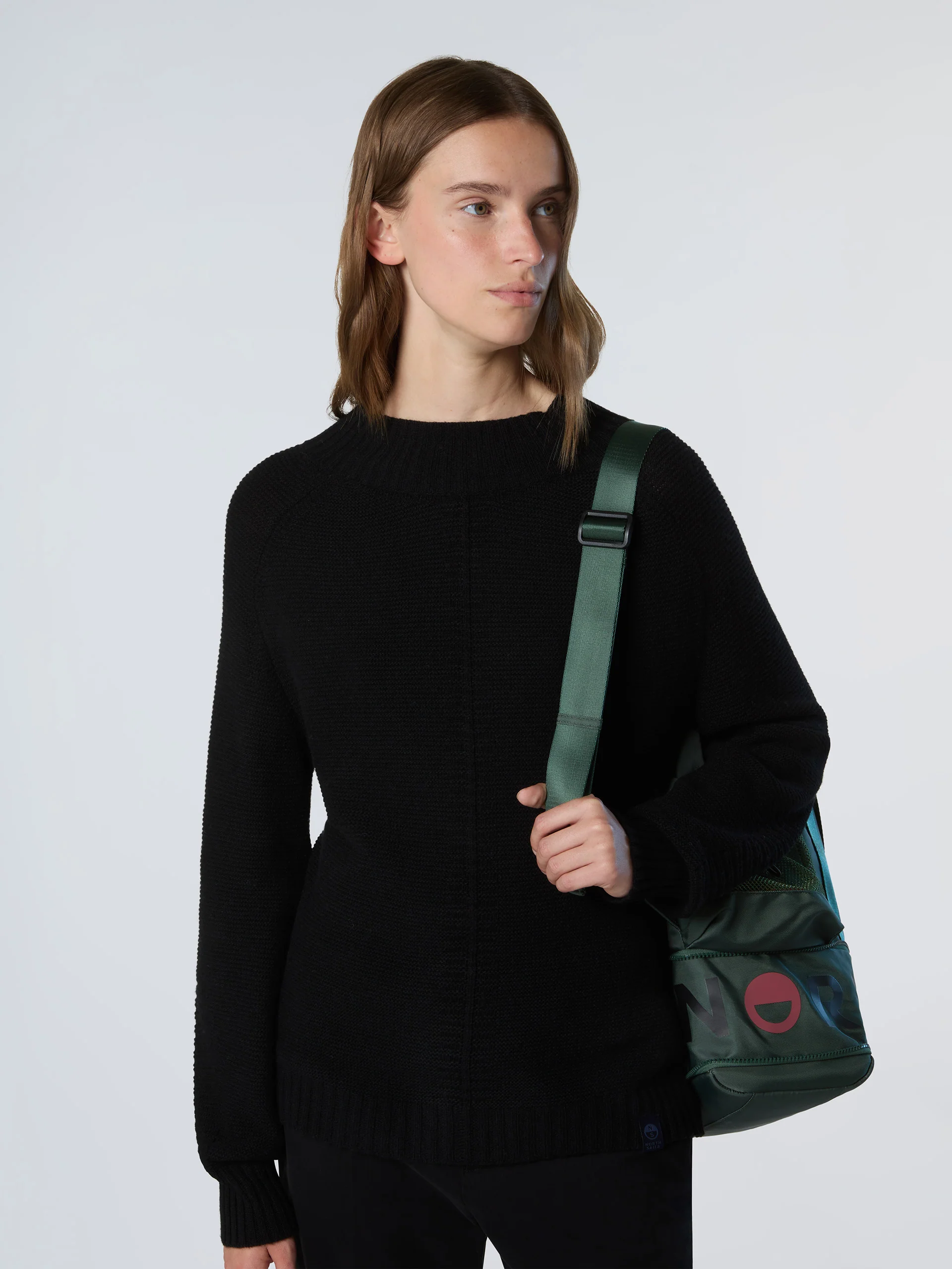 Mock-neck saddle shoulder sweater - Image 14