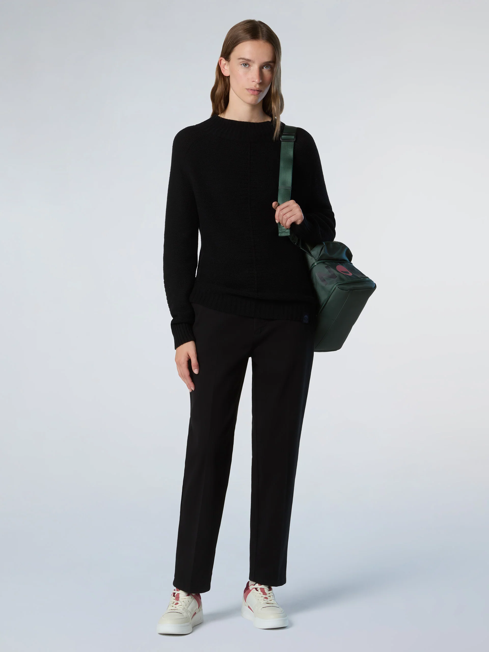 Mock-neck saddle shoulder sweater - Image 17