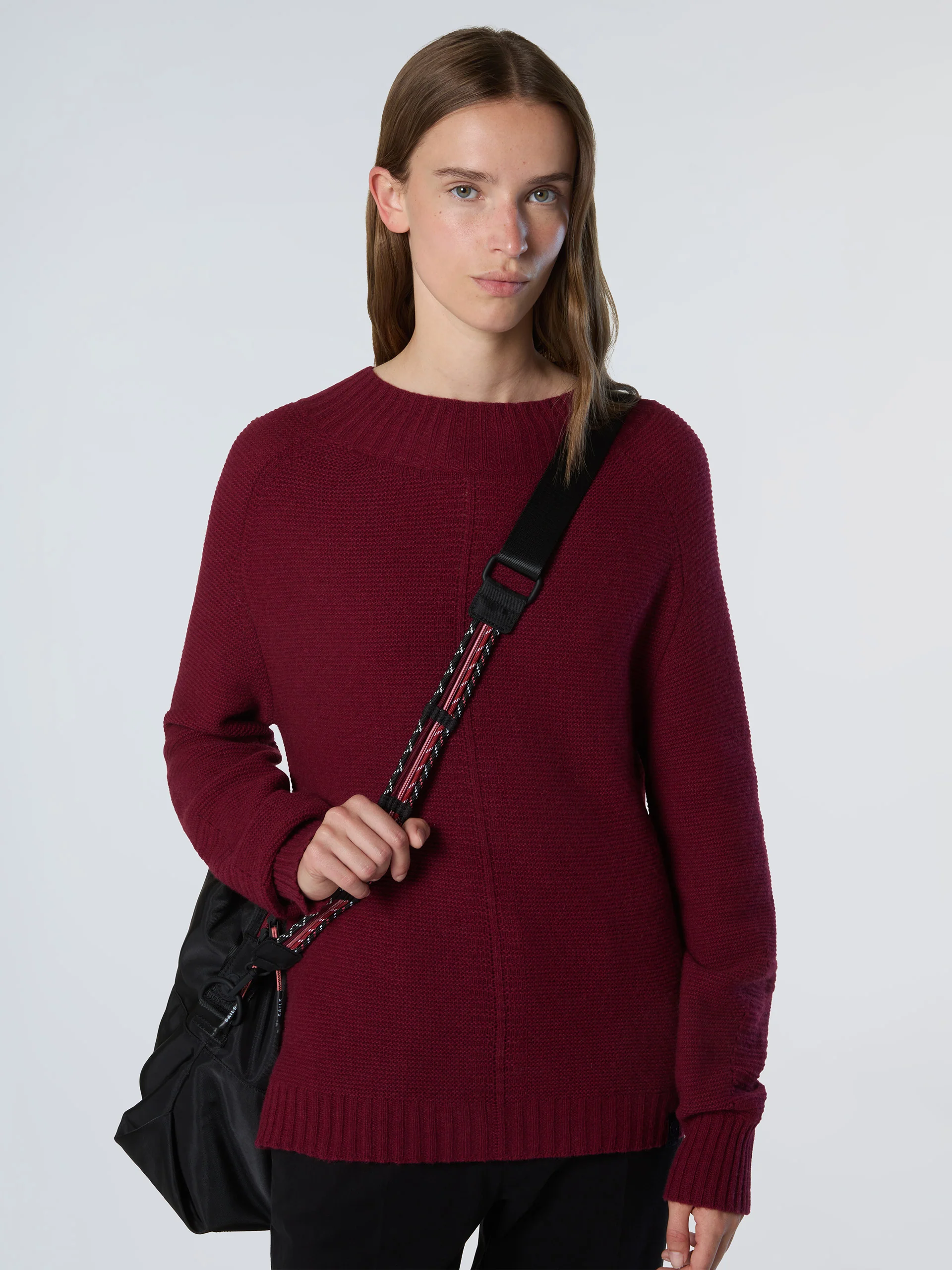 Mock-neck saddle shoulder sweater - Image 2