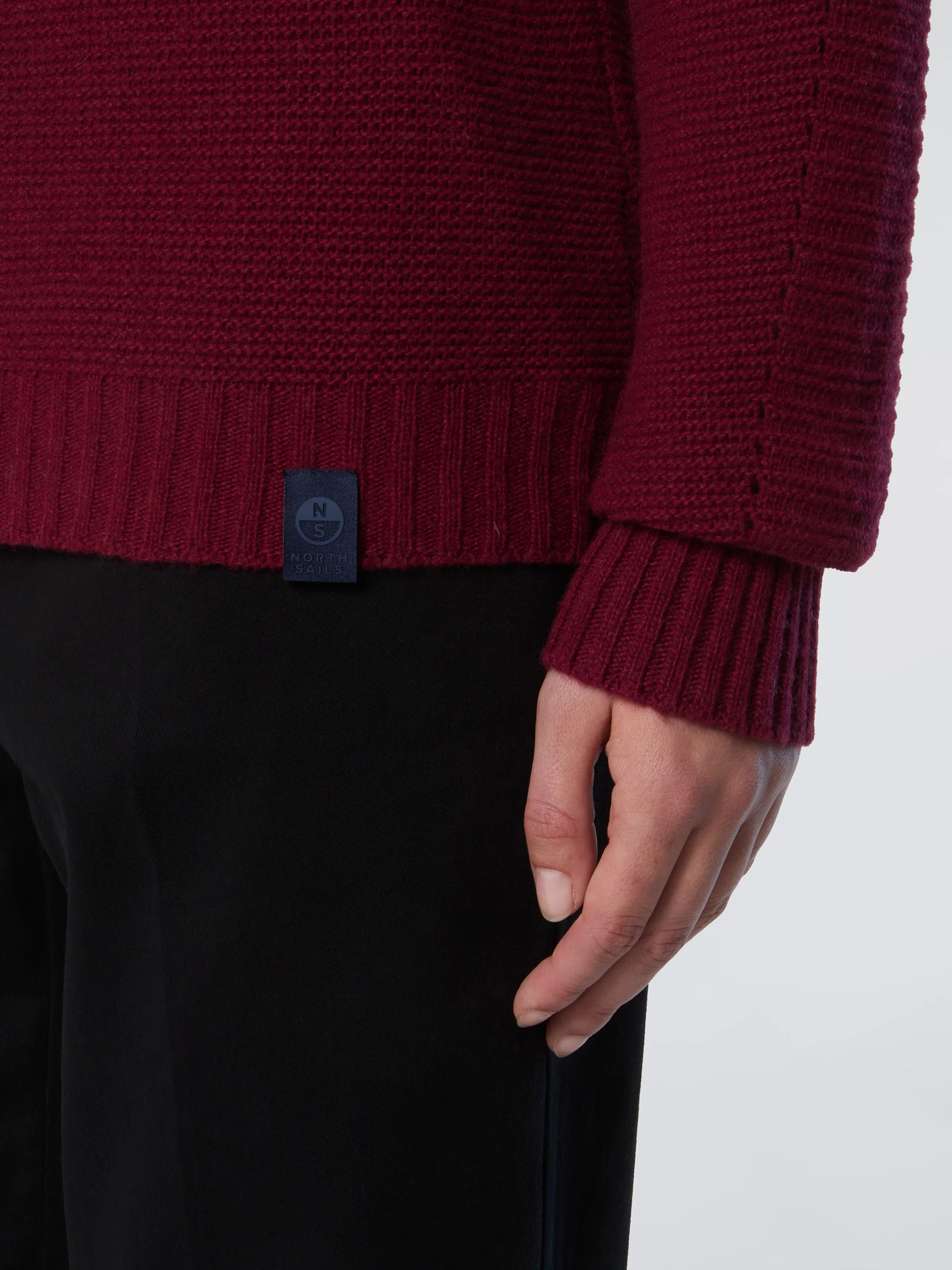 Mock-neck saddle shoulder sweater - Image 6